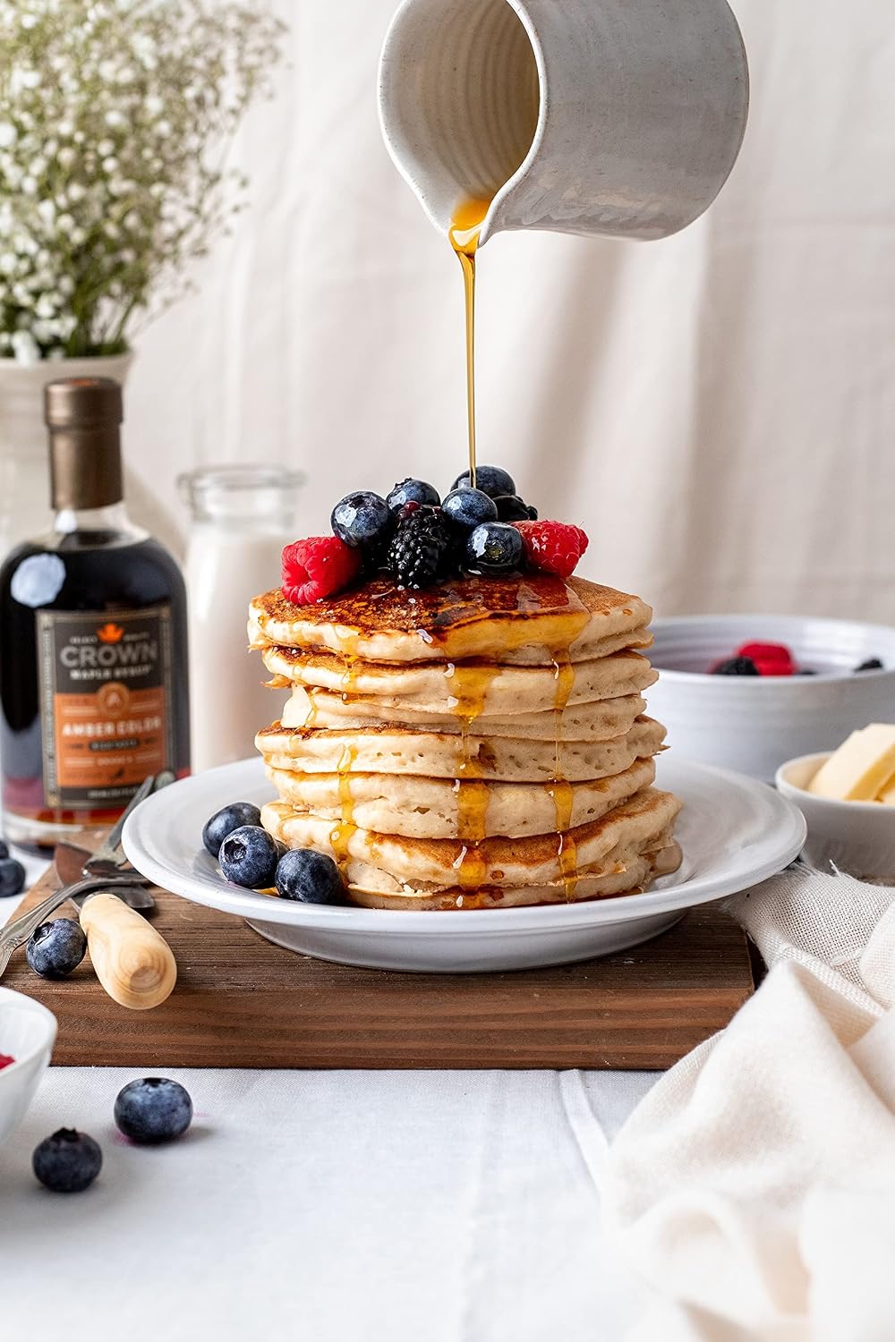 Crown Maple Organic 100% Pure Amber Color Rich Taste Maple Syrup, Flavor Marinades, Cocktails, Pancakes, Squash & Bacon, 12.7 Fl Oz