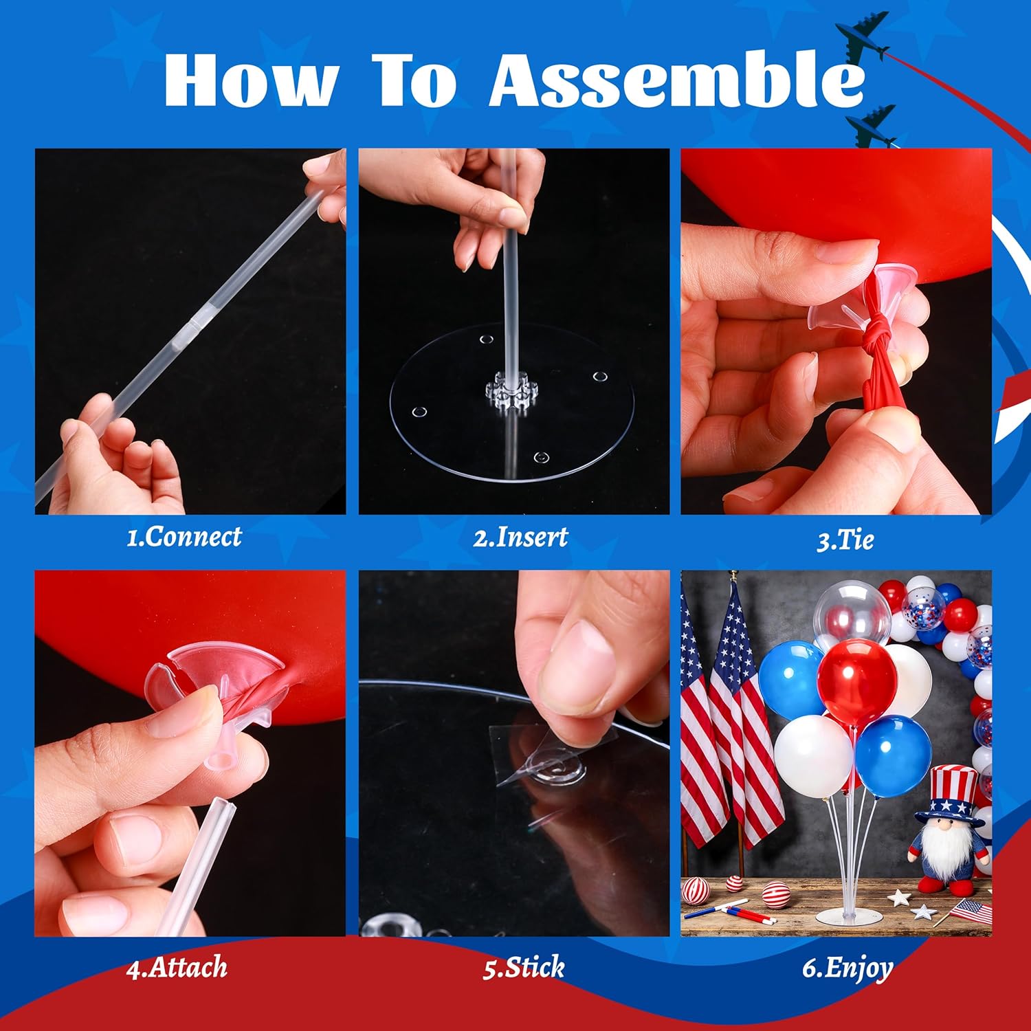 JOYYPOP 80 PCS Red White Blue Balloons 12 in with Confetti for 4th of July