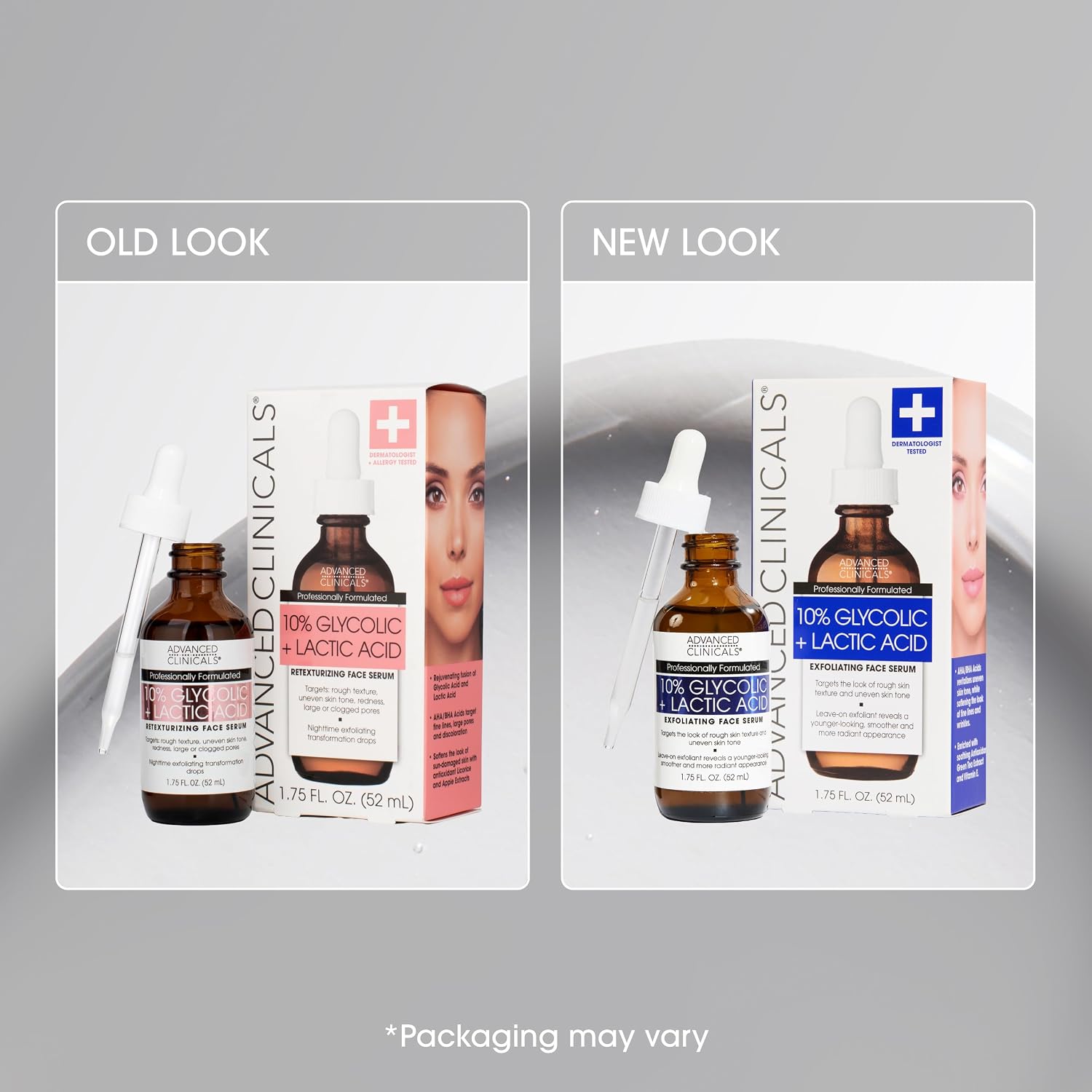 Advanced Clinicals Brightening Vitamin C Serum For Face With Glycolic Acid + Lactic Acid | Vitamin C Eye Serum Face Moisturizer For Improving Look Of Dark Spots & Uneven Complexion, 1.75 Fl Oz