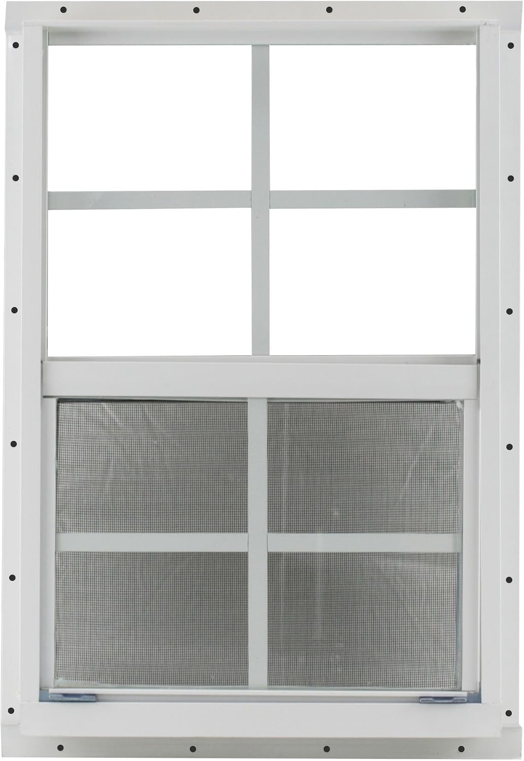 Shed Windows and More 14" X 21" White Flush Mount Tempered Glass, Playhouse Windows, Chicken Coop Windows