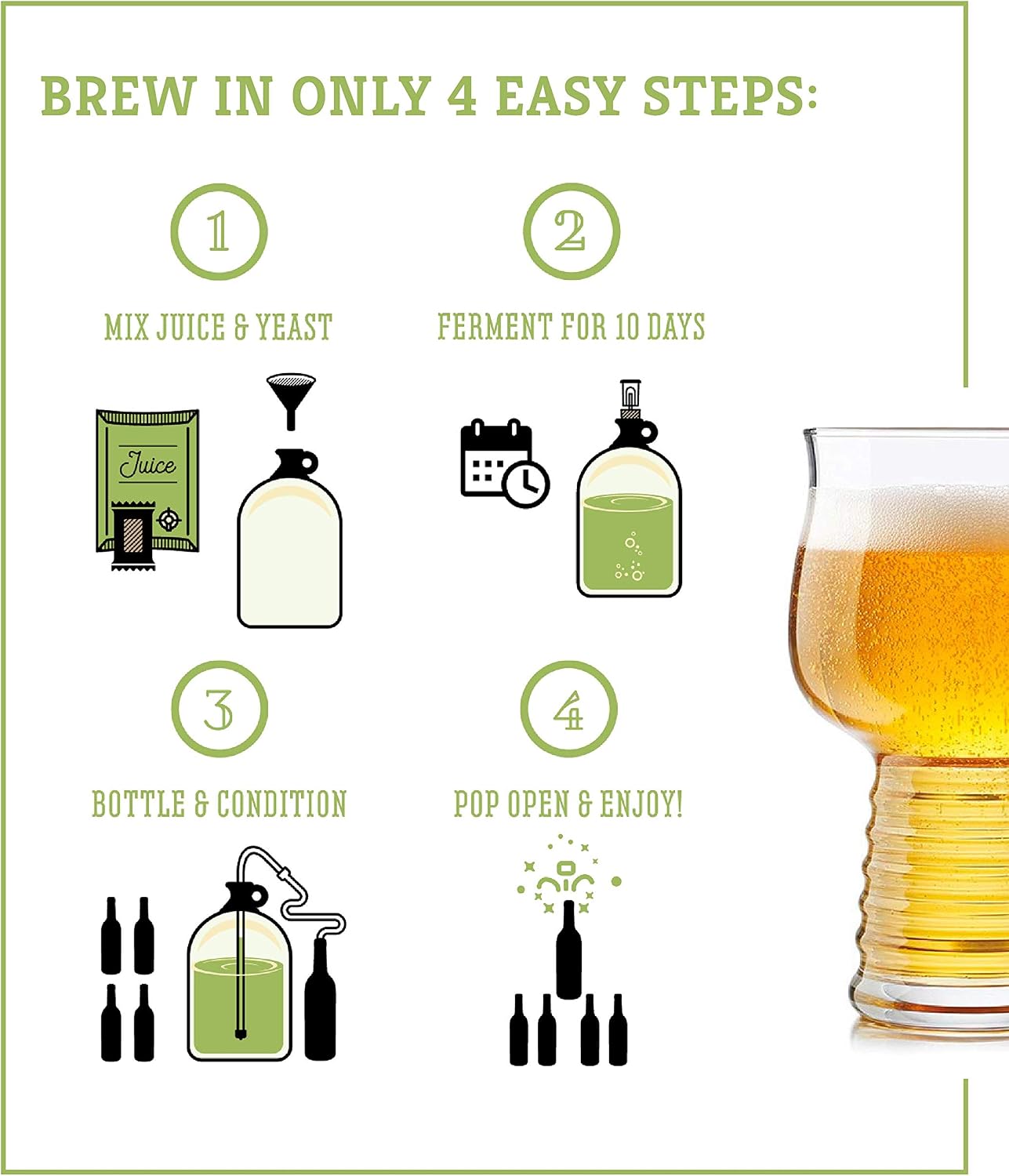 Craft A Brew - Hefeweizen - Beer Making Kit - Make Your Own Craft Beer - Complete Equipment and Supplies - Starter Home Brewing Kit - 1 Gallon