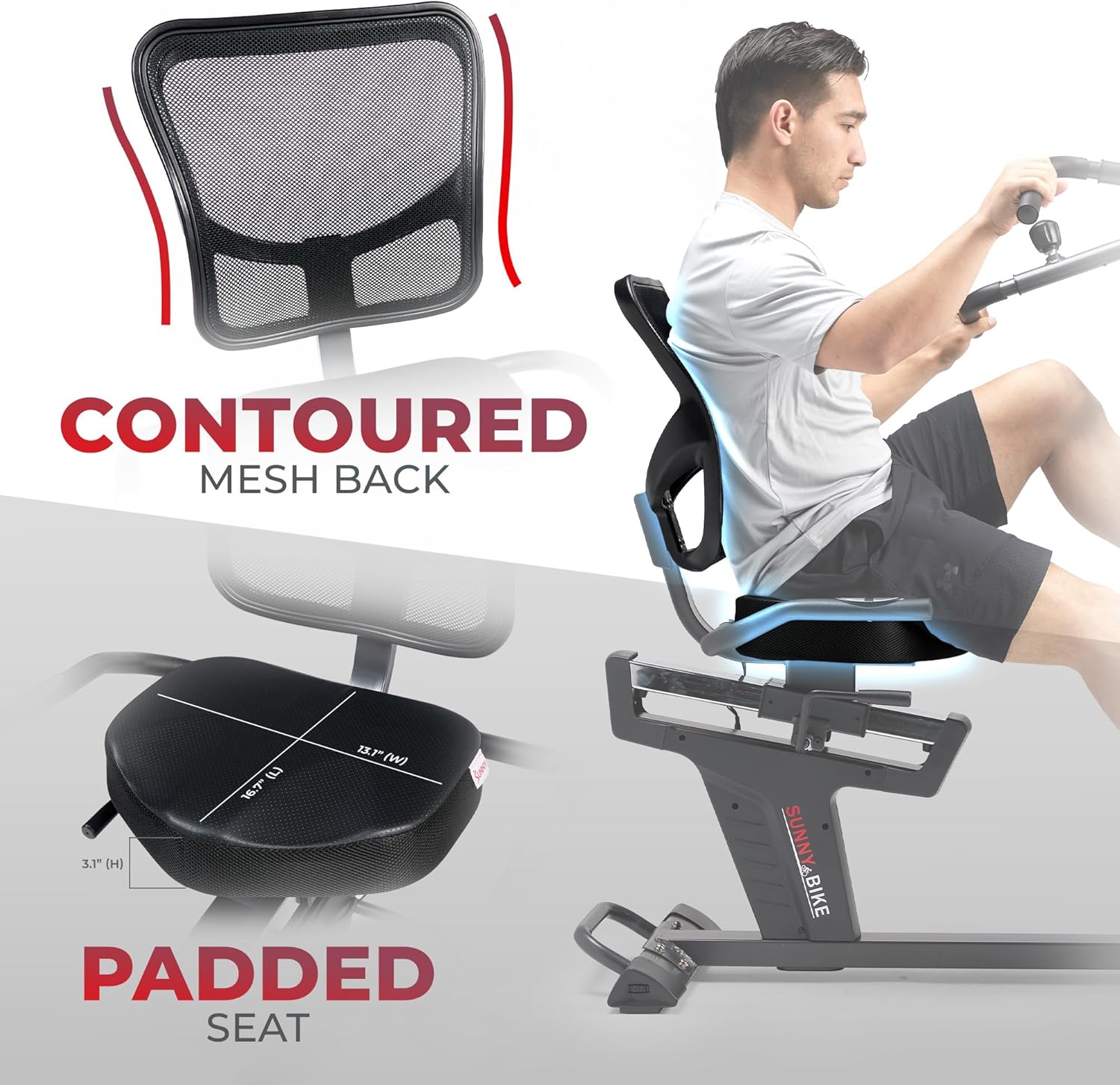 Sunny Health & Fitness Elite Recumbent Cross Trainer & Elliptical Machine with Arm Exercisers for Home Arm/Leg Training