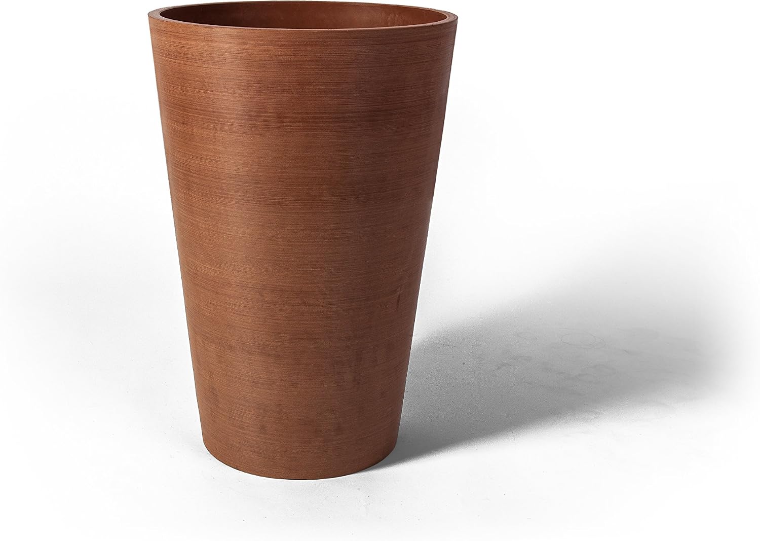 Algreen Valencia Round Planter Pot, 12.25 by 18-Inch, Textured Brown | Round Shape, Indoor Use, UV And Weather Resistant, Drainage Hole With Removable Plug, Lightweight 5.51 lb