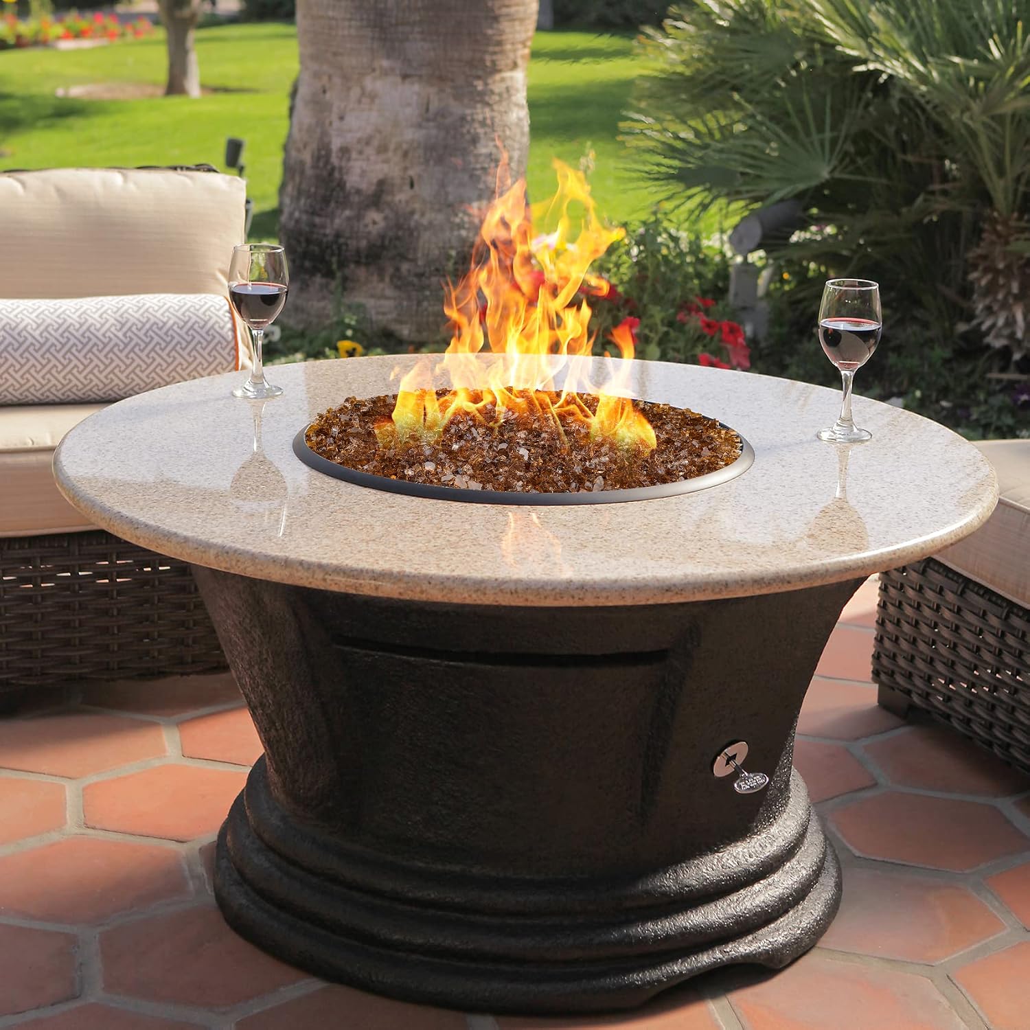 Onlyfire 10 lbs Fire Glass Rocks for Gas Propane Fire Pit and Fireplace