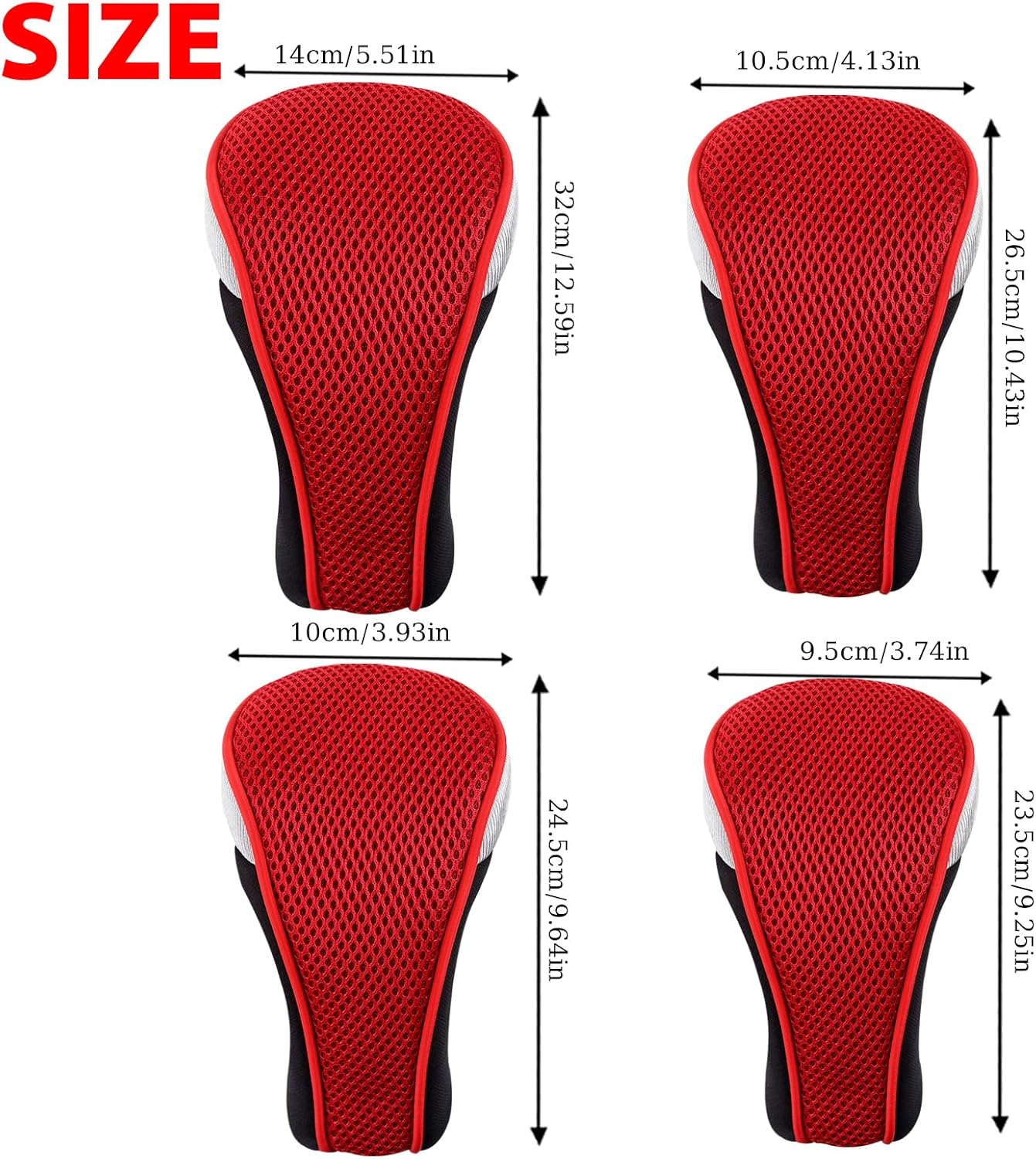 Andux 4pcs/Pack Golf 460cc Driver Fairway Wood Club Head Covers