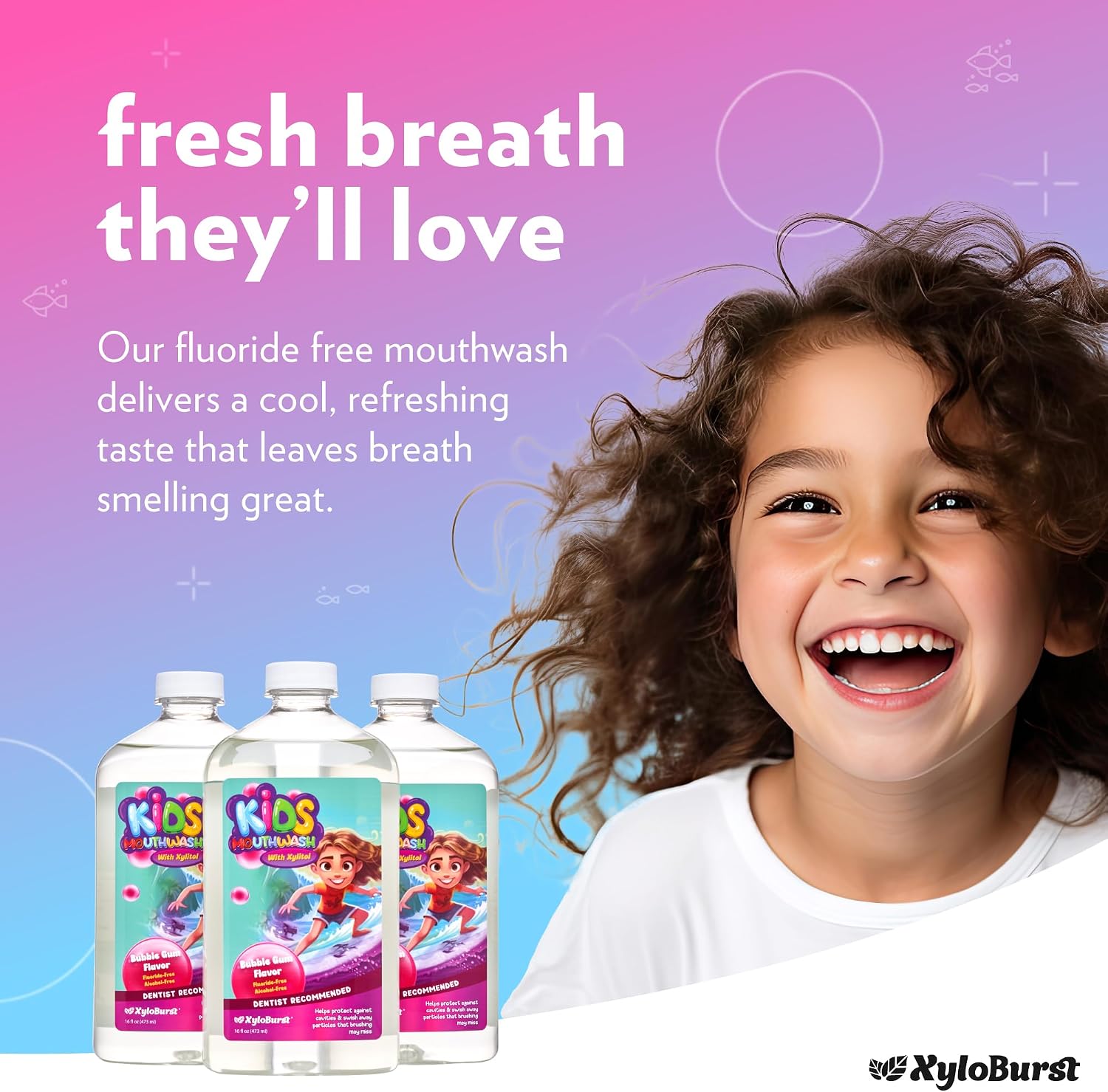 Xyloburst Oral Rinse Mouthwash - Natural Xylitol Mouthwash | Fluoride Free Mouth Wash | Alcohol Free Mouth Wash | Fresh Mint Mouth Rinse | SLS Free