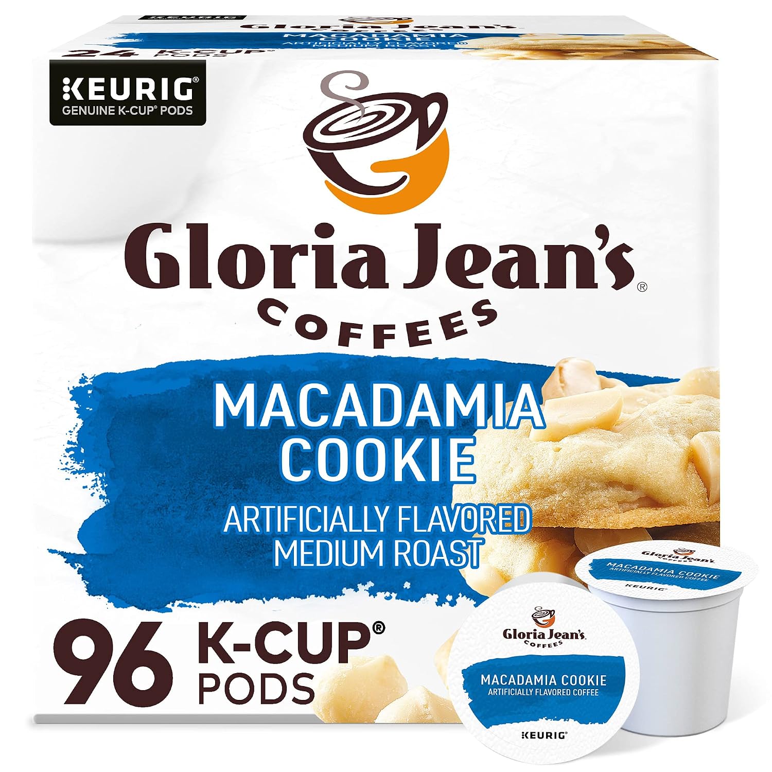 Gloria Jean's Coffees Butter Toffee, Single-Serve Keurig K-Cup Pods, Flavored Medium Roast Coffee, 96 Count