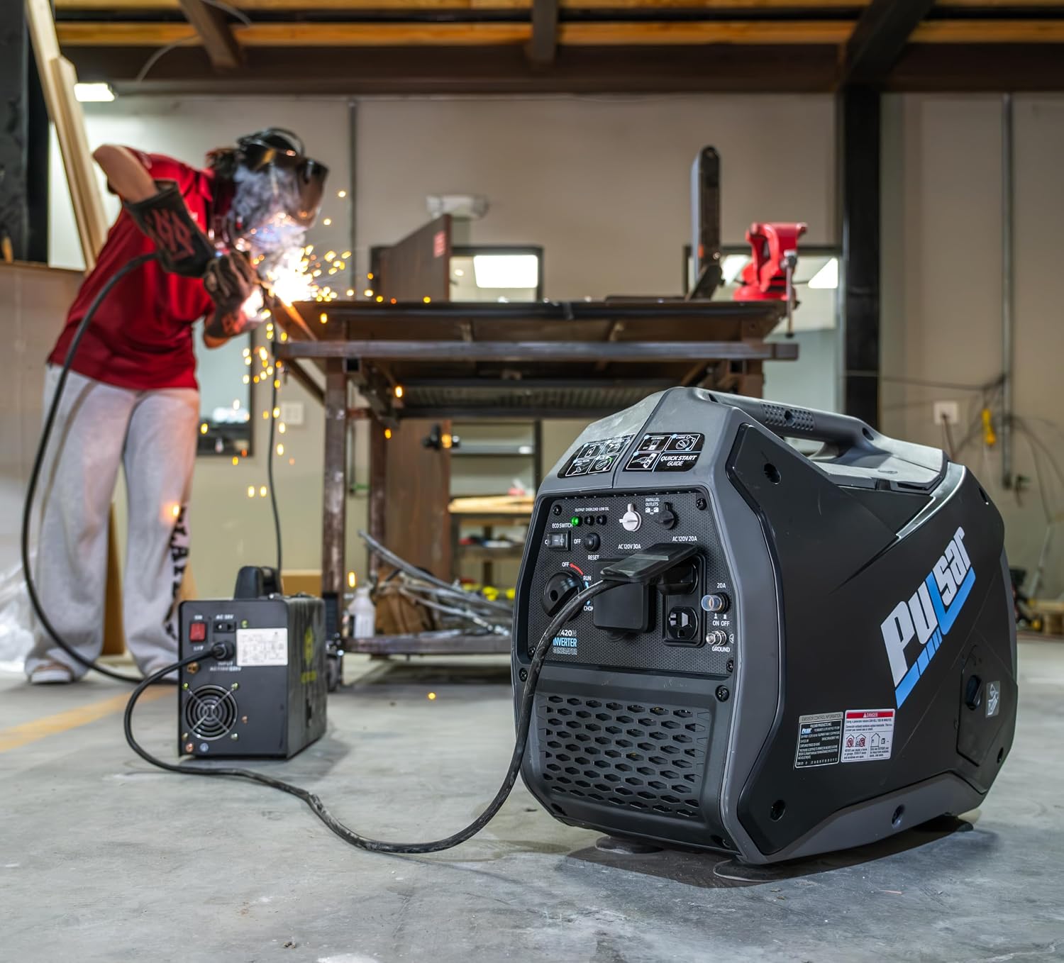 Pulsar 2,300W Portable Gas-Powered Quiet Inverter Generator With USB Outlet & Parallel Capability, Carb Compliant, G2319N
