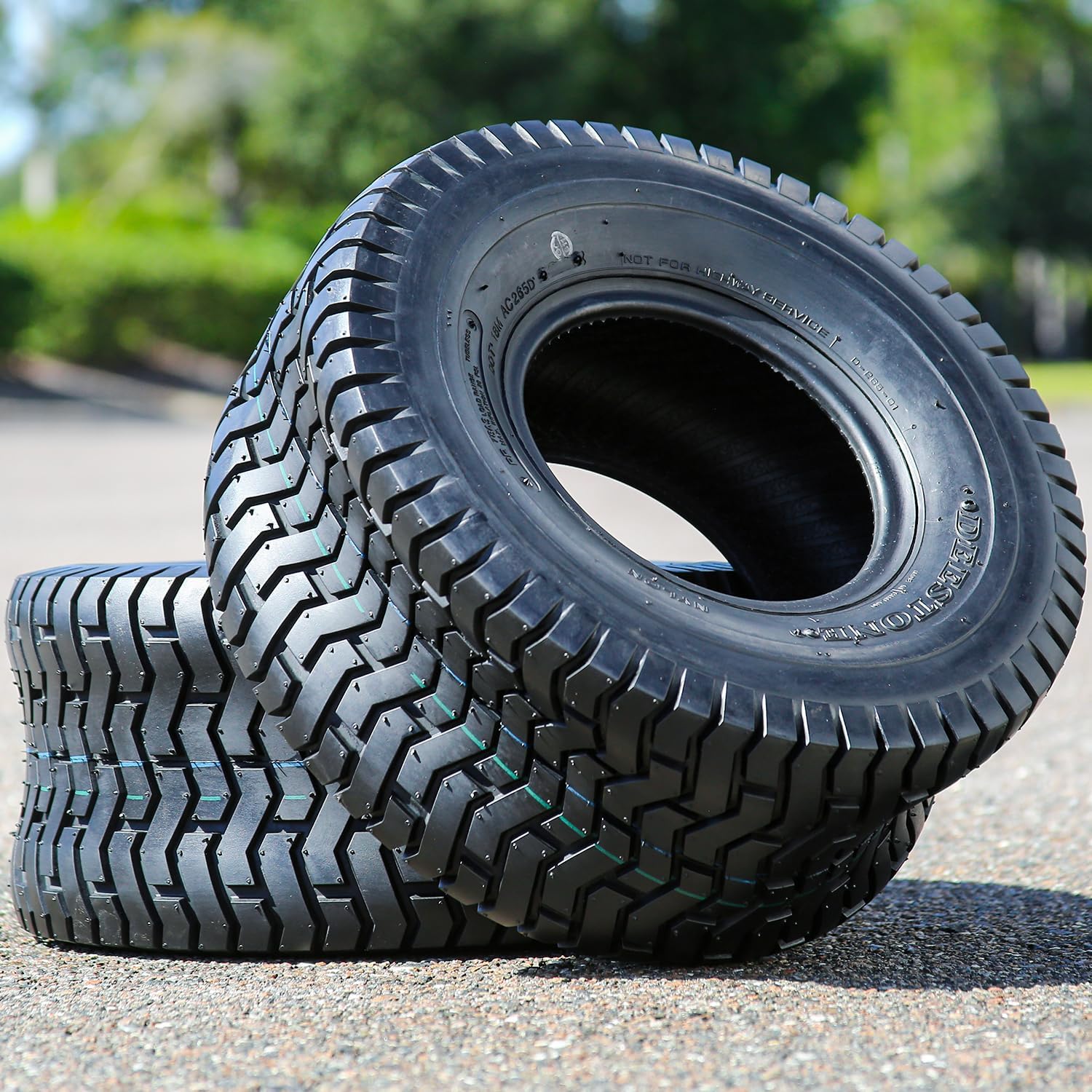 Deestone 1020355 D265 TURF Lawn & Garden Tire - 20X8.00-8 4-Ply | Lawn Mower & Garden Tractor All Season Traction 79A3 Rated 4 Ply Bias Construction