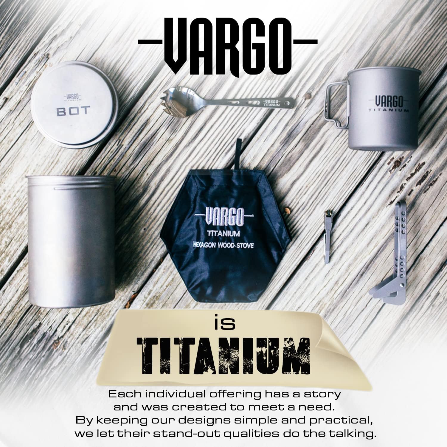 Vargo Titanium Triad Multi-Fuel Stove - Solid Titanium Construction, Lightweight, and Versatile