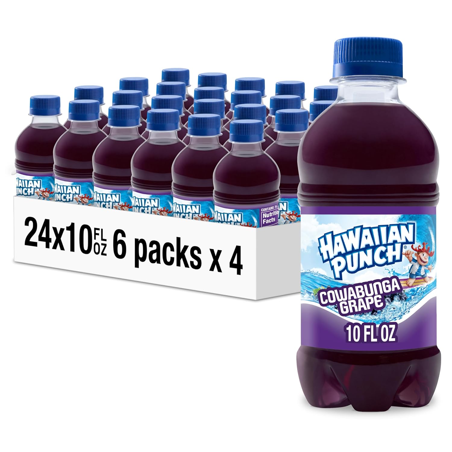 Hawaiian Punch Polar Blast Fruit Juice Drink, 10 Fl Oz Bottles, 24 Count (4 Packs Of 6), Ready-to-drink, On-the-go, Caffeine-free, Carbonation-free, Gluten-free, Excellent Source Of Vitamin C
