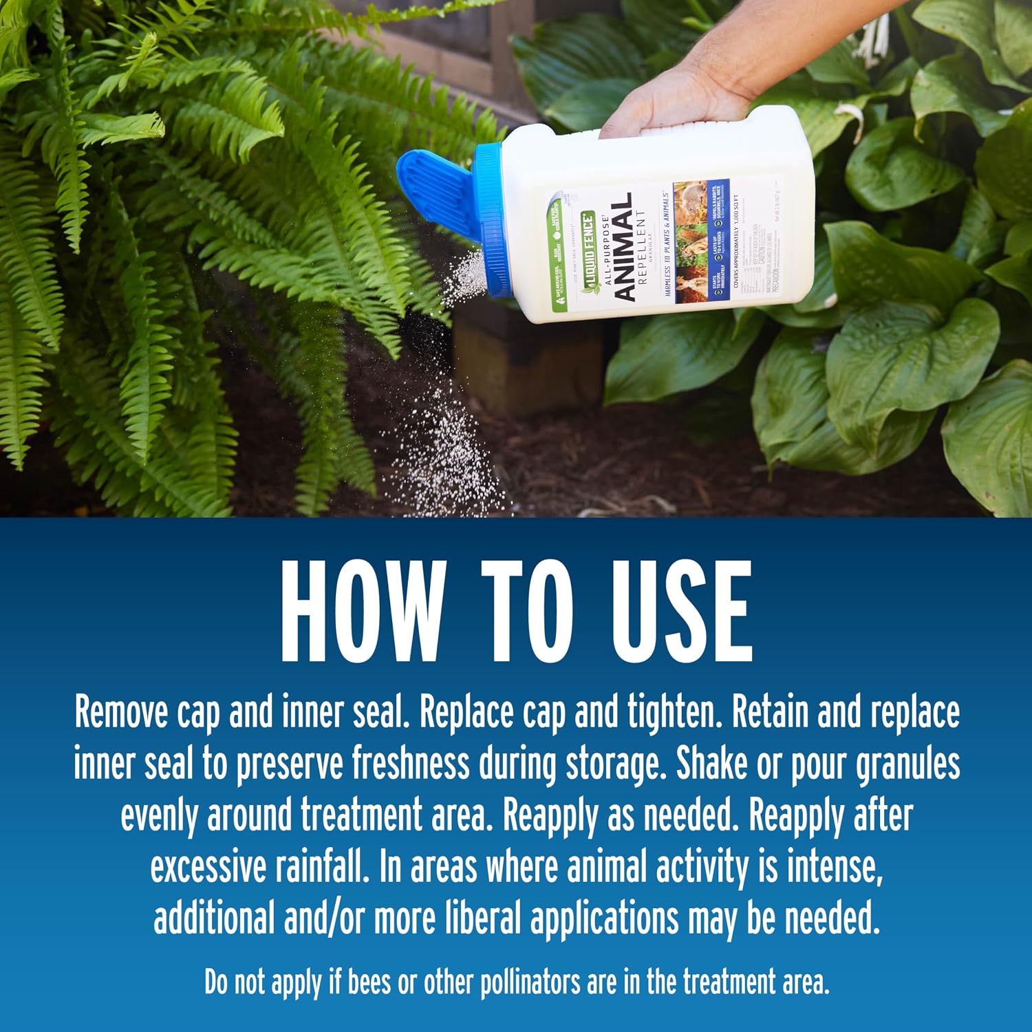 Liquid Fence All-Purpose Animal Repellent Granular 2 Pounds, Repels Rabbits, Squirrels, Mice And Other Small Mammals