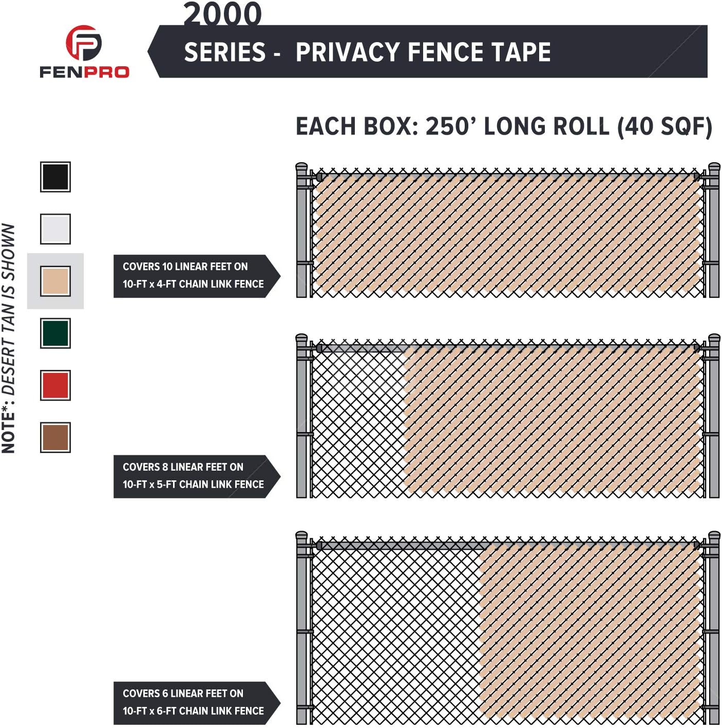 Chain Link Fence Privacy Tape 250 ft (40 SqFt) (Arctic White) | Gardening, Outdoor Wall, Balcony, Patio, Yard, Injury Prevention, Safety Fence Cover for Dog, Other Pet Hedge Slats