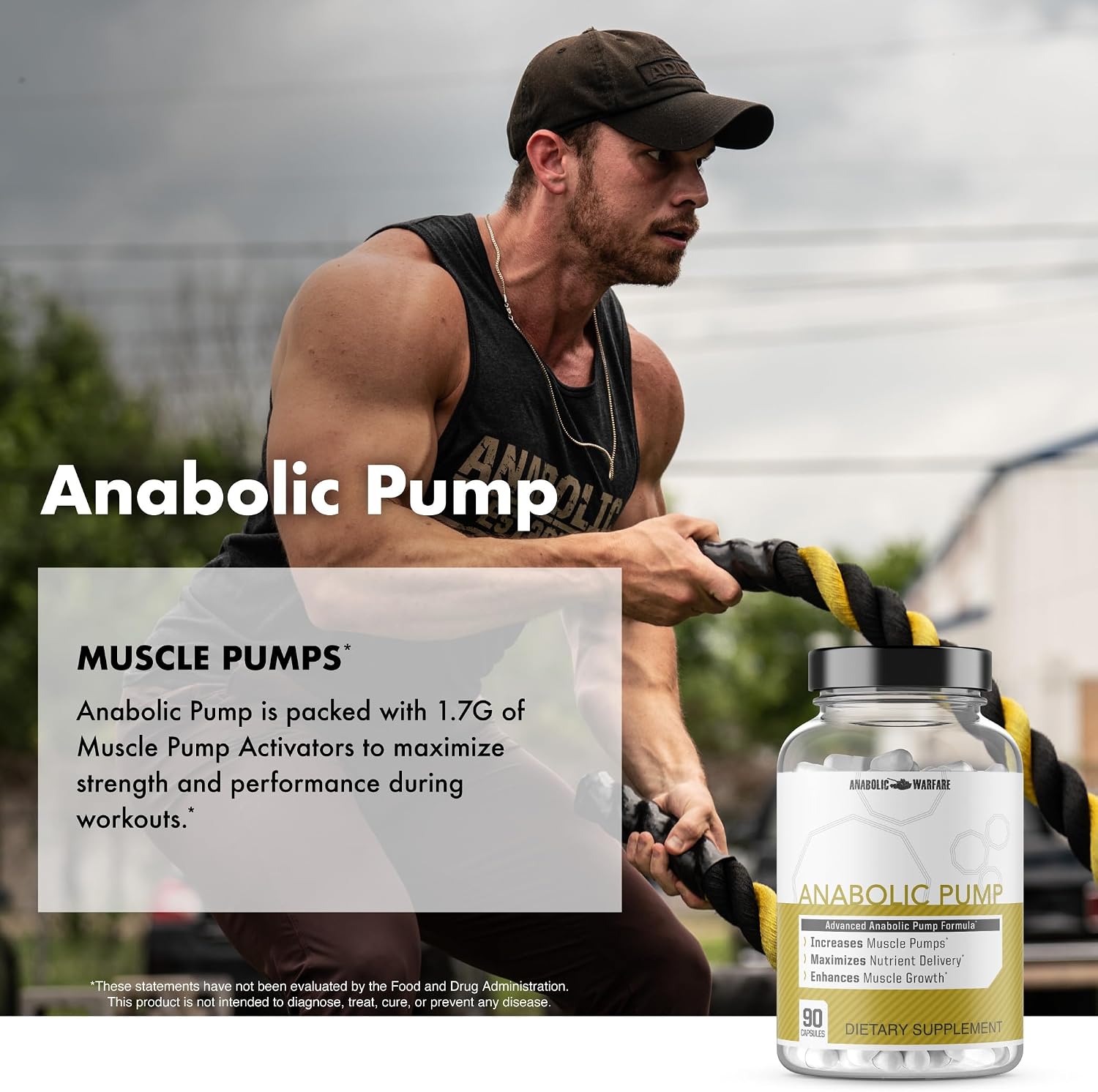 Anabolic Warfare Anabolic Pump – Arachidonic Acid Muscle Builder for Men – Stimulant-Free Pump & Muscle Growth Support Capsules with Uva Ursi