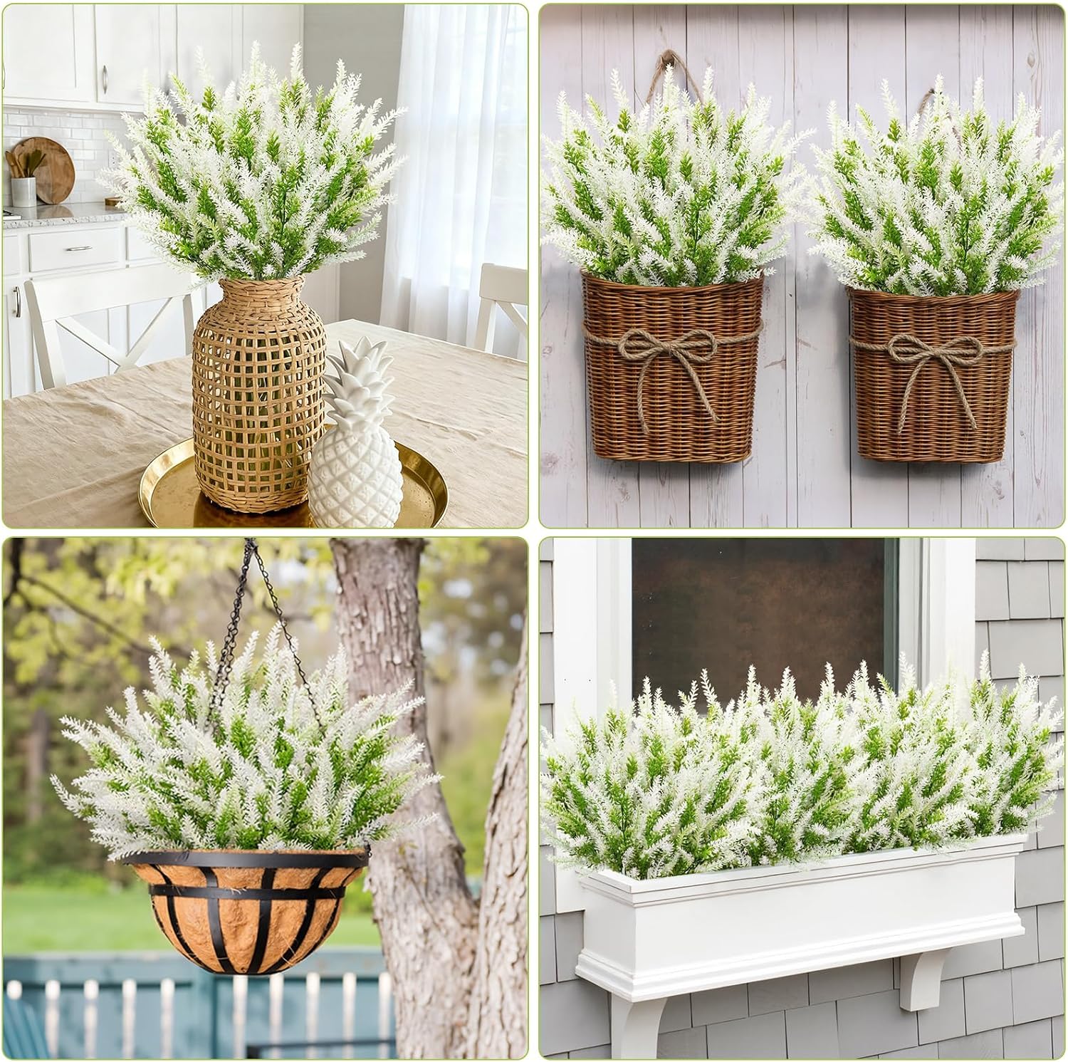 10 Bundles Fake Flowers Artificial Lavender Plants, Purple