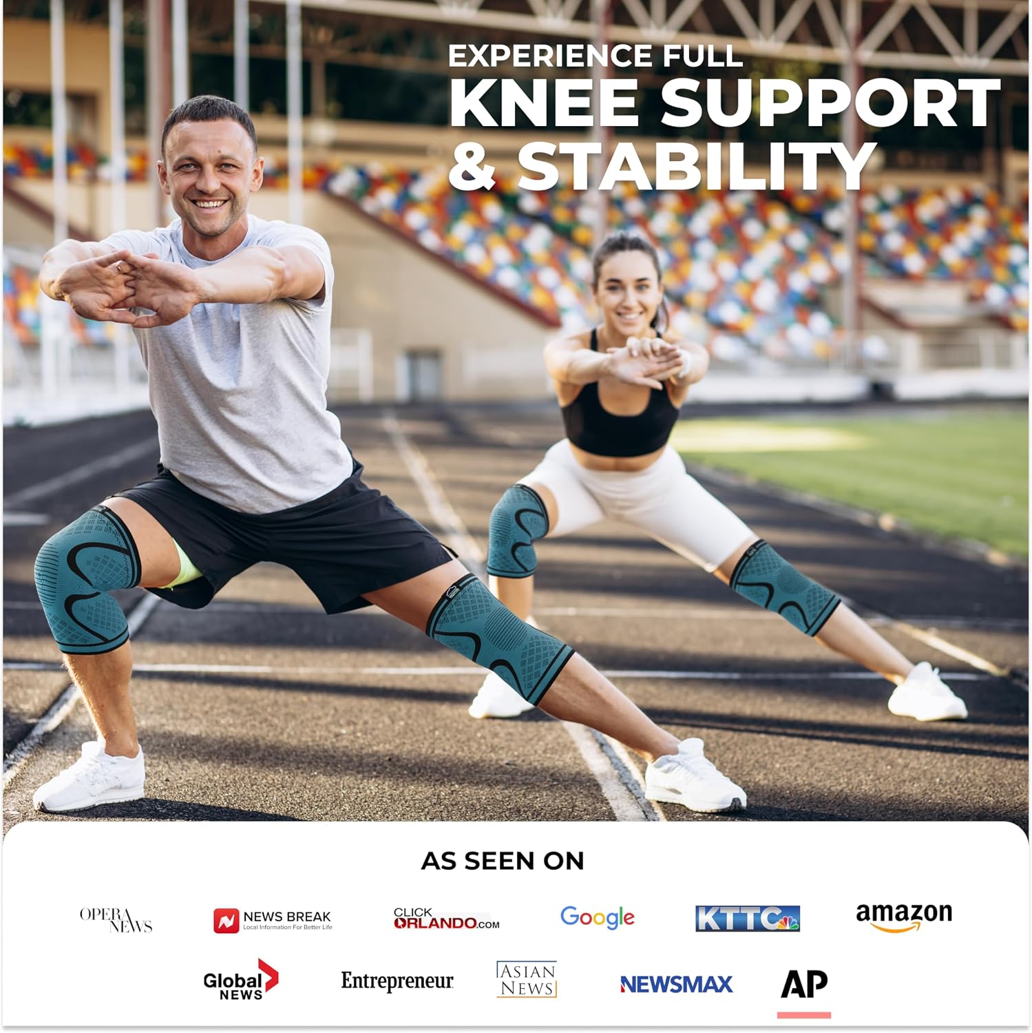 Modvel Compression Knee Brace for Women & Men - 2 Pack Knee Brace for Women Running Knee Pain, Knee Support Compression Sleeve