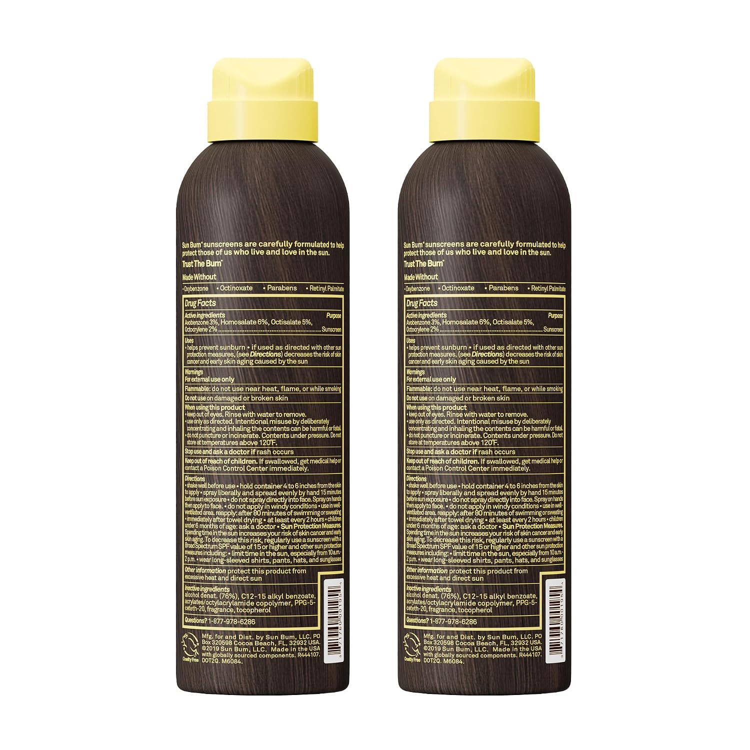 Sun Bum Original SPF 70 Broad Spectrum Sunscreen Body Spray - 6 oz | Moisturizing with Vitamin E, Vegan, Hawaii 104 Act Compliant (Made without Octinoxate & Oxybenzone)