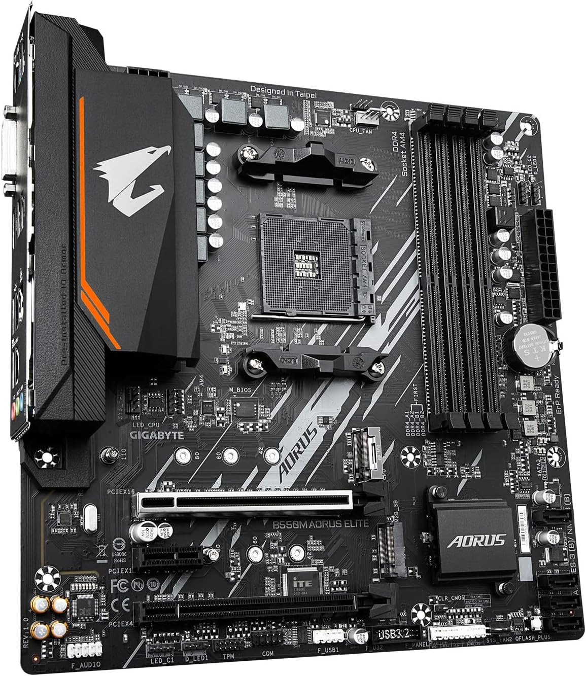 Gigabyte GIGABYTE B550M AORUS Elite (AM4/ AMD/ B550/ Micro-ATX/ DDR4/ Dual M.2/ PCIe 4.0/ Realtek GbE LAN/Gaming Motherboard)