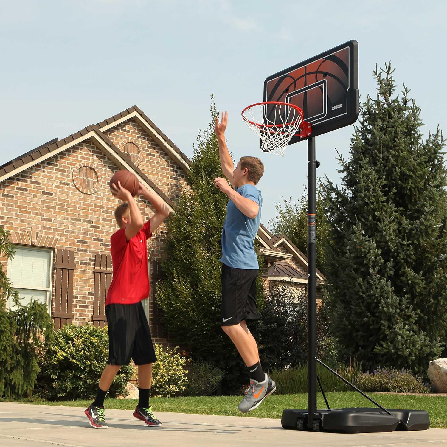Lifetime Height Adjustable Portable Basketball System, 44 Inch Backboard