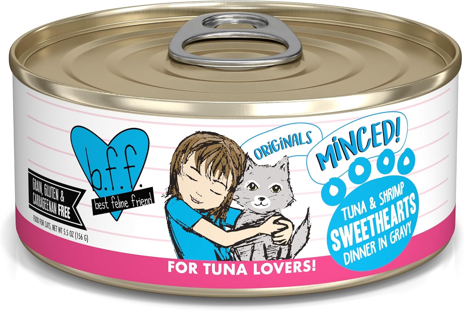 Weruva BFF Minced Natural Wet Cat Food, Batch O Besties Variety Pack, 5.5oz Can, Pack of 8