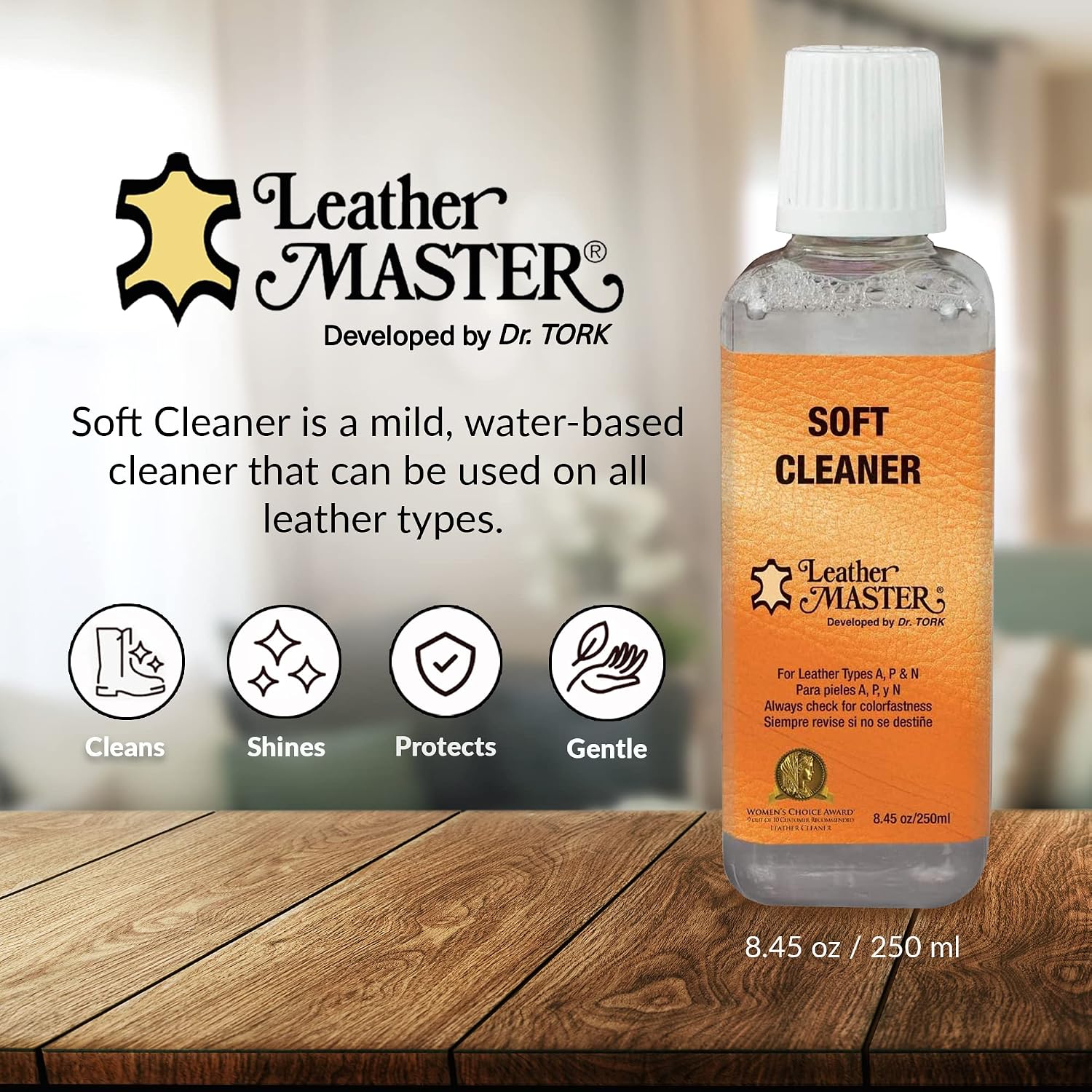 Leather Master Soft Leather Cleaner | Cleans & Removes Stains on Leather, Faux, & Vinyl | Leather Cleaner for Car Seats, Couches, Purses, Shoes & More