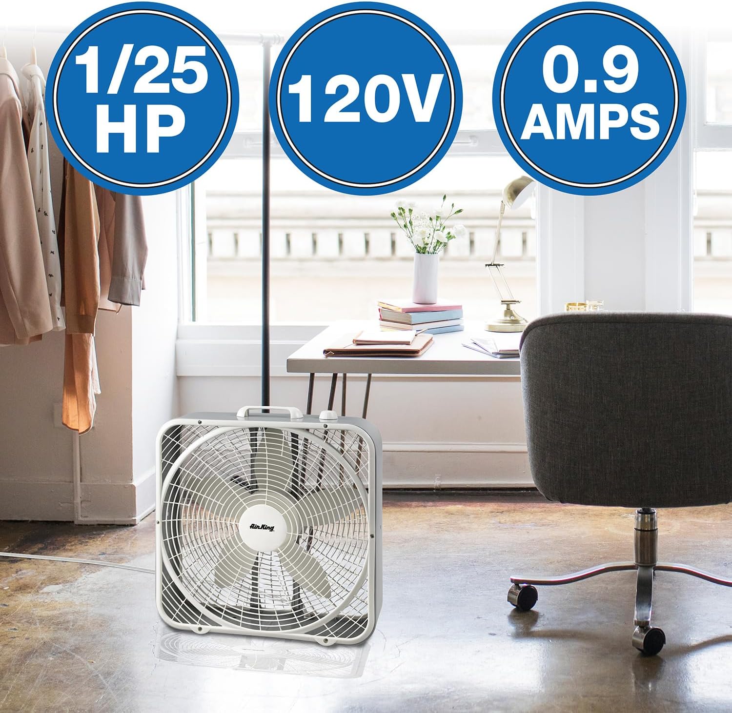 Air King 9723 20-Inch 3-Speed Box Fan , White