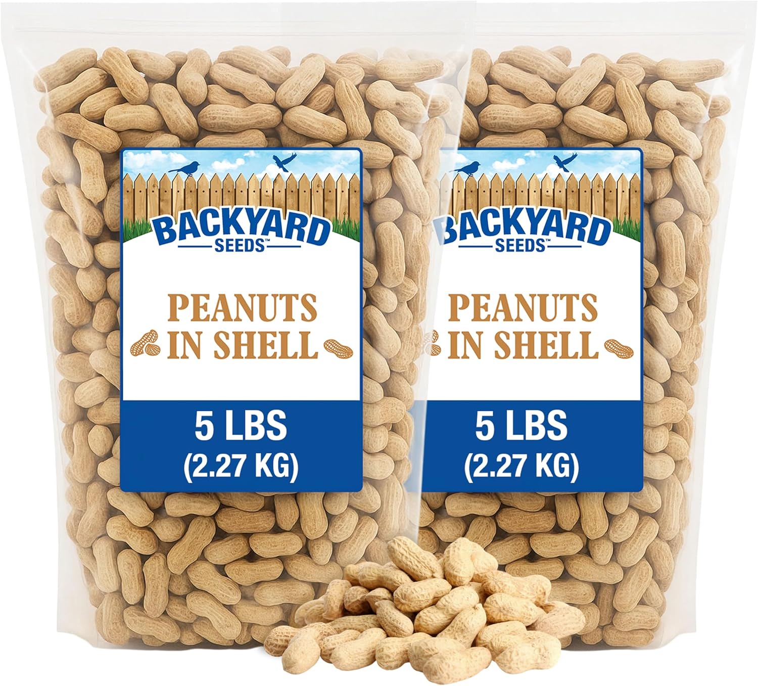 CountryMax Backyard Seeds Shelled Whole Peanuts for Woodpeckers, Birds, Squirrels & Wildlife – Premium Wild Animal Food, 10 lbs Bag