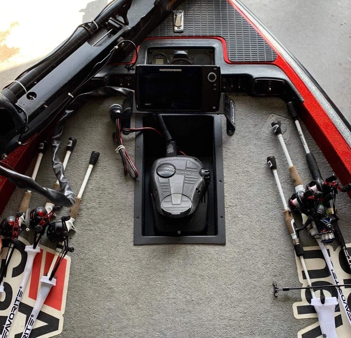 R&R Design Recessed Easy Boat Trolling Motor Pan, Powder Coated Aluminum Foot Pedal Control Tray