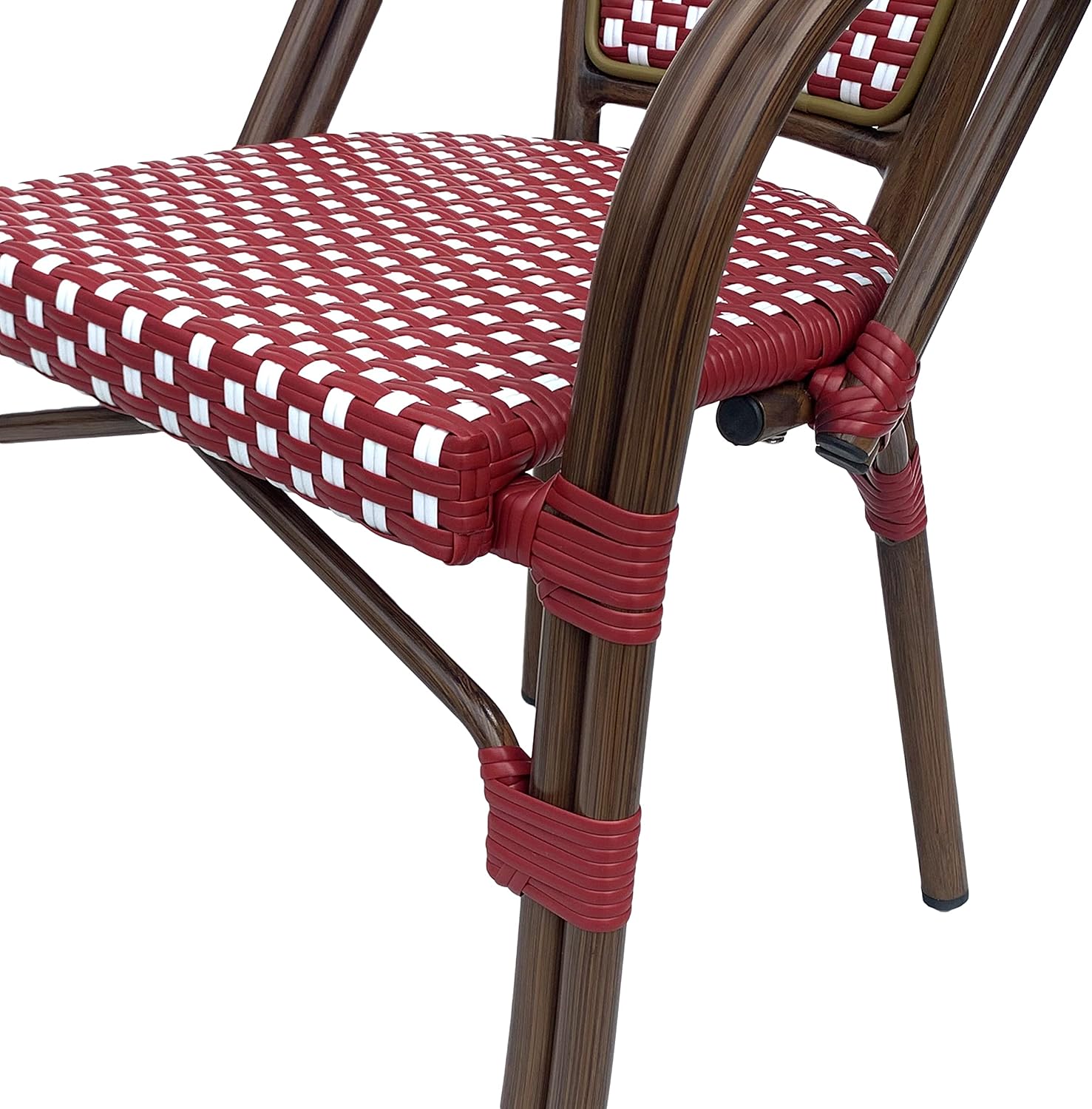 Christopher Knight Home Anastasia Outdoor French Bistro Chair (Set of 2), Black + White + Bamboo Print Finish