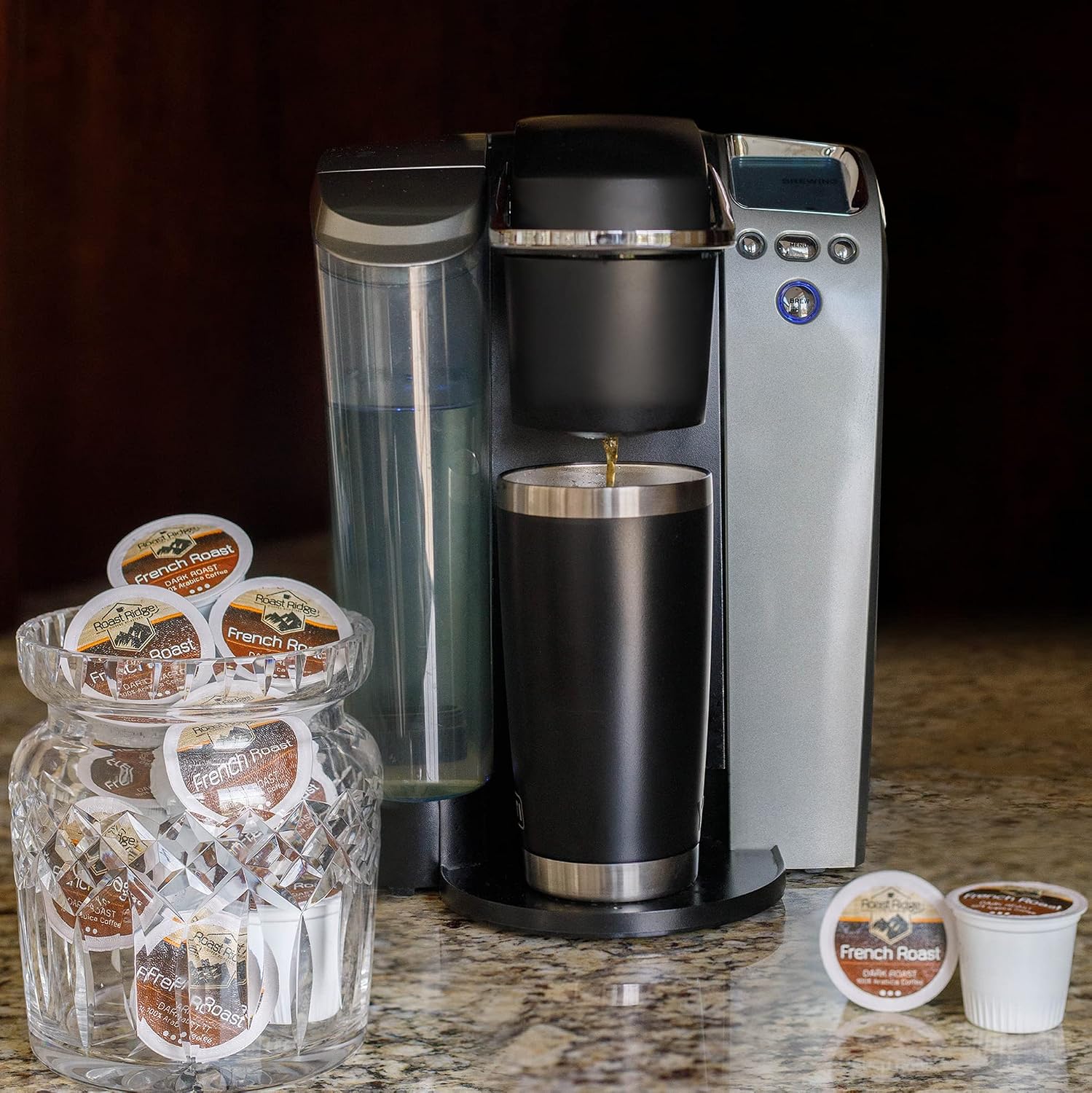 Roast Ridge Single Serve Coffee Pods for Keurig K-Cup Brewers, Variety Pack, Light Roast, Medium Roast, Dark Roast, 100 Count (25 Each: Breakfast Blend, Donut Shop, French Roast, Colombian)