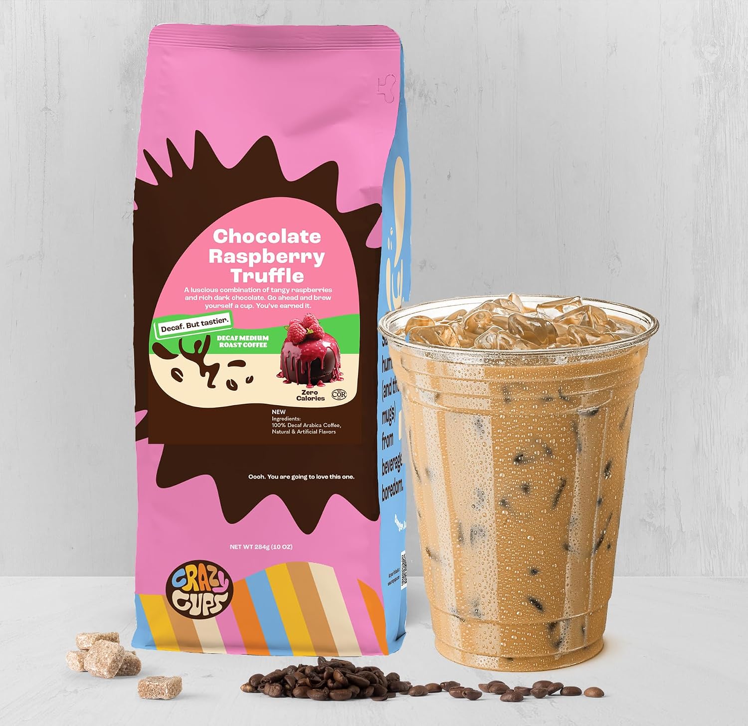 Crazy Cups Flavored Ground Coffee, Cinnamon French Toast, in 10 oz Bag, For Brewing Flavored Hot or Iced Coffee
