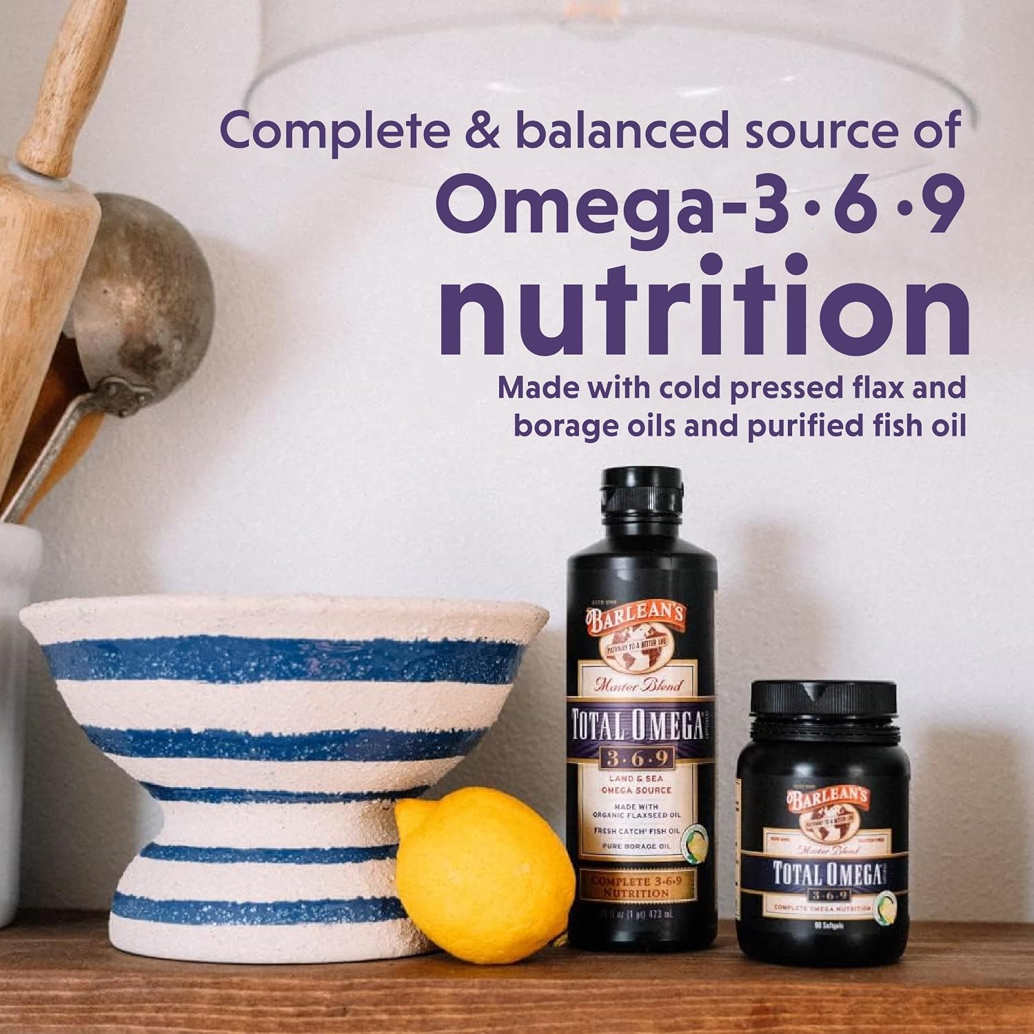 Barlean's Total Omega 3 6 9 Orange Crème Liquid Fish Oil Supplement with Borage and Flaxseed Oil, 2,400 mg of Omegas EPA and DHA Plus GLA for Joint and Heart Health, 8 oz | Fish, borage & flax oils, EPA DHA ALA GLA omegas, Burpless, Non-GMO, Gluten-free,…