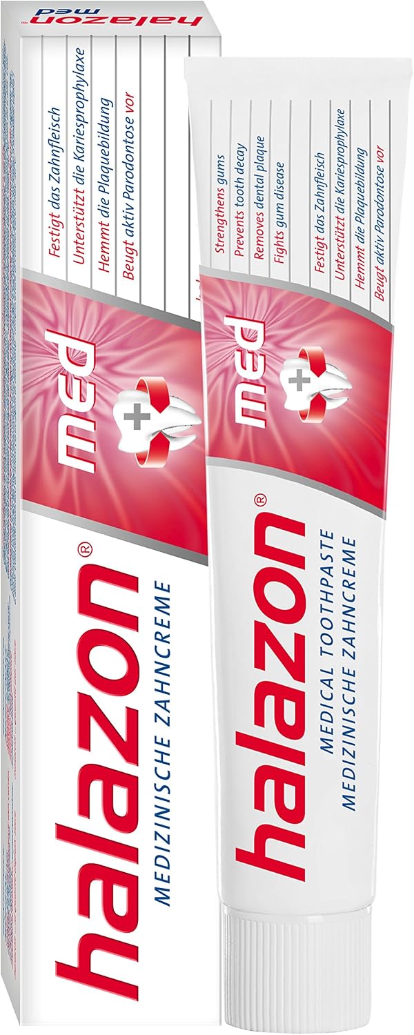 Halazon Med Toothpaste 75 ml (2.53 fl oz) – Gum Care Toothpaste for Sensitive Gums – Gentle Daily Oral Care – Supports Gum Comfort – German