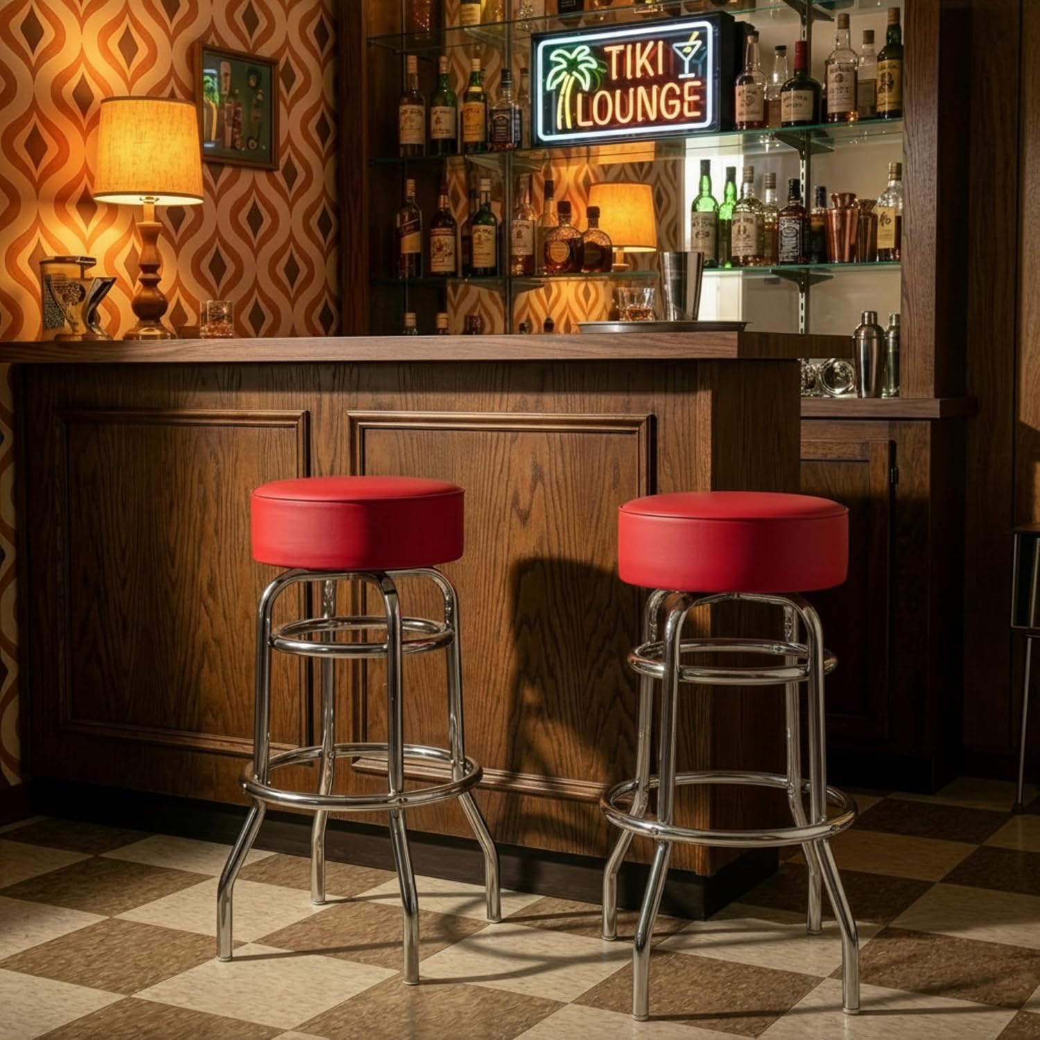 Trademark Gameroom Bar Stool - Blue Stool with Foam Padded Seat - Swivel Chair for Game Room, Garage, or Home Bar