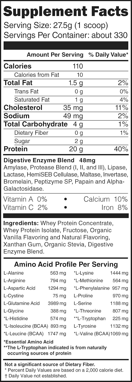 swiig Madagascar Vanilla Whey Protein Powder 20g Muscle Recovery 2.2 lb | Gluten-free, non-GMO daily nutrition supplement with digestive enzymes. Keto-friendly smoothie mix yields 35 servings.