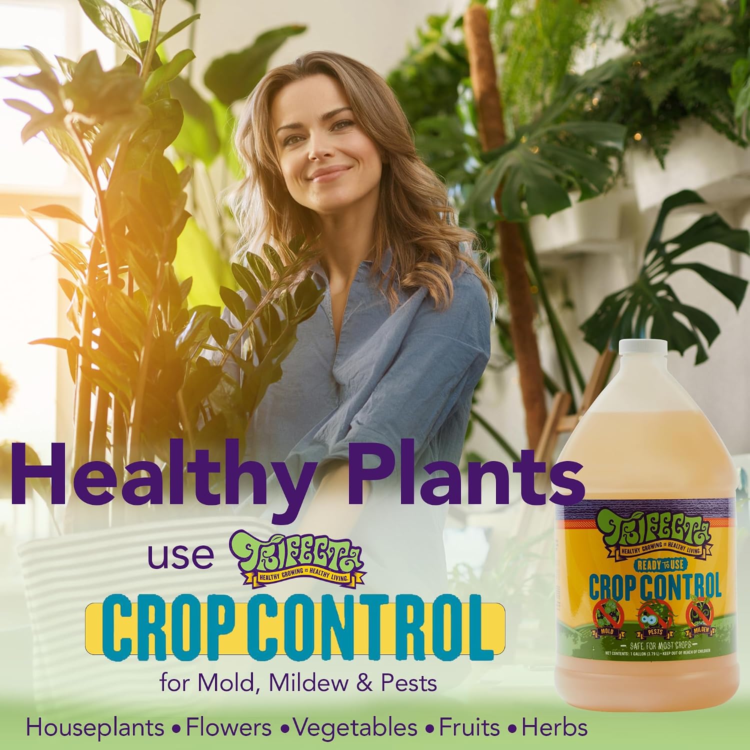 Trifecta Crop Control Super Concentrate | 4 oz | All-in-One Pesticide, Fungicide, Miticide And Insecticide | For Spider Mites, Mildew, Mold And Botrytis