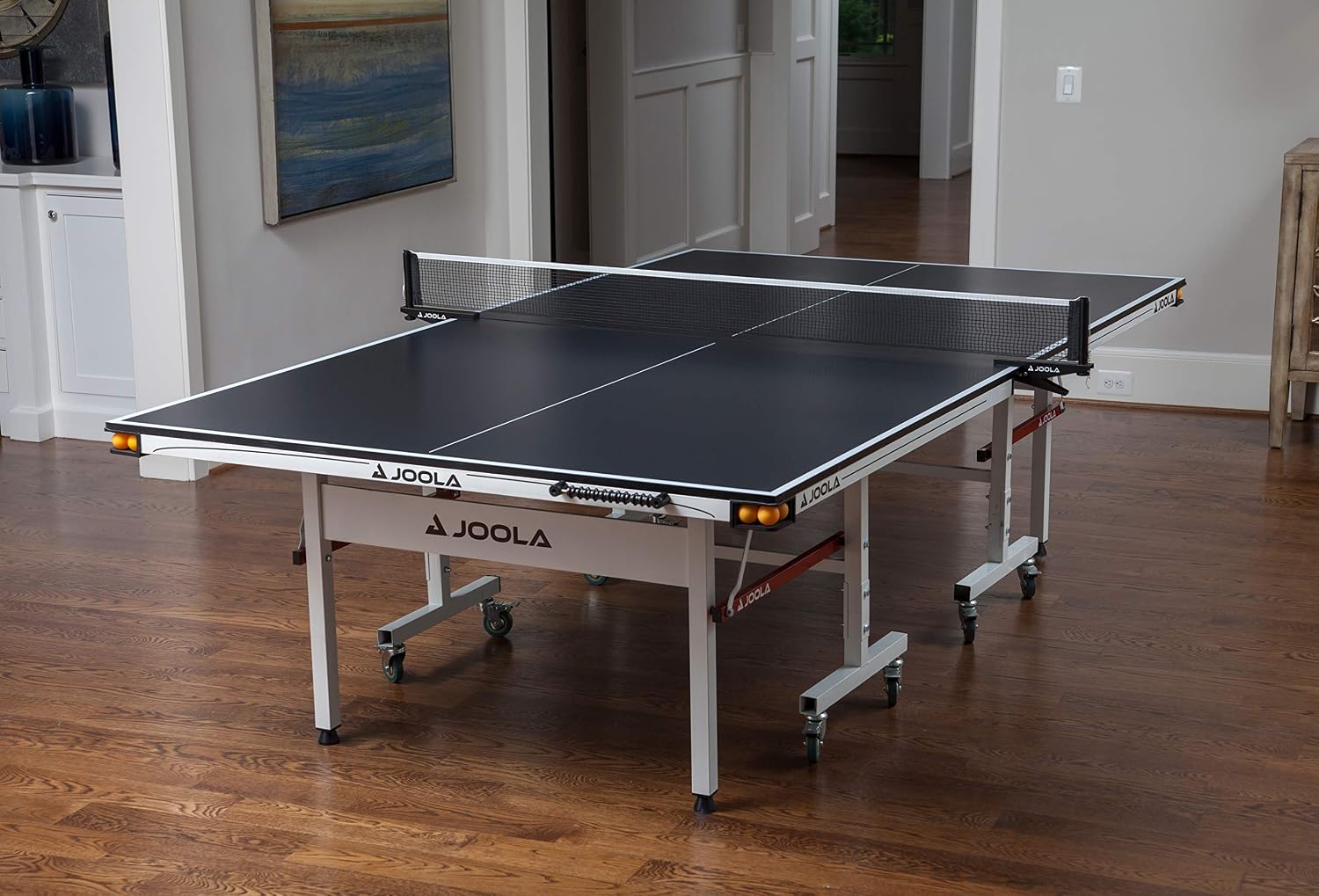 JOOLA Rally TL Professional MDF Indoor Ping Pong Table w/Quick Clamp Table Tennis Net & Post Set - 10 Minute Easy Assembly - Corner Ball Holders - Tournament Quality - Includes Playback Mode