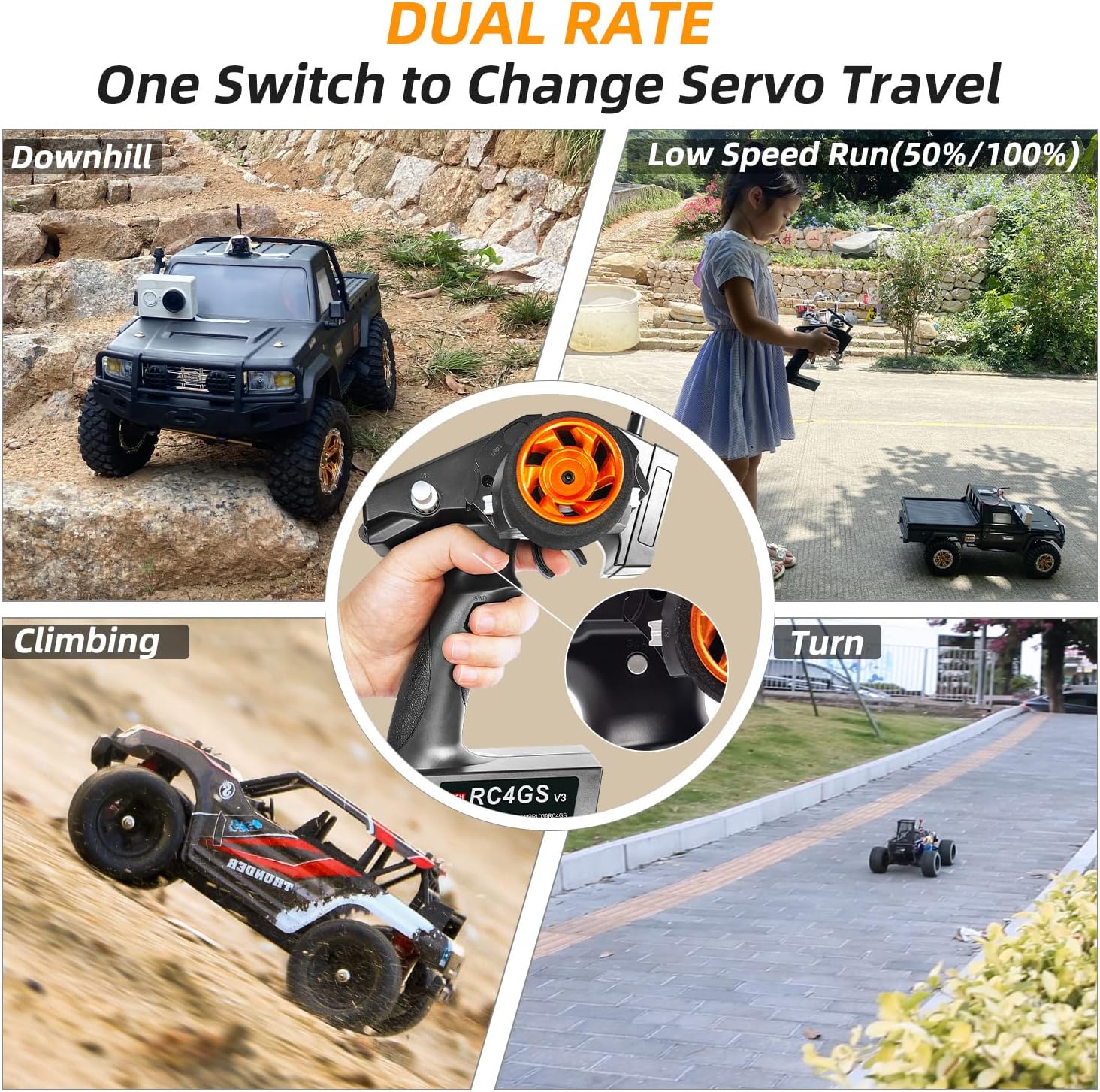 Radiolink RC4GS V3 5CH 2.4G RC Transmitter R6FG Gyro Receiver for Crawler | 2.4GHz Surface Radio Remote Controller Combo