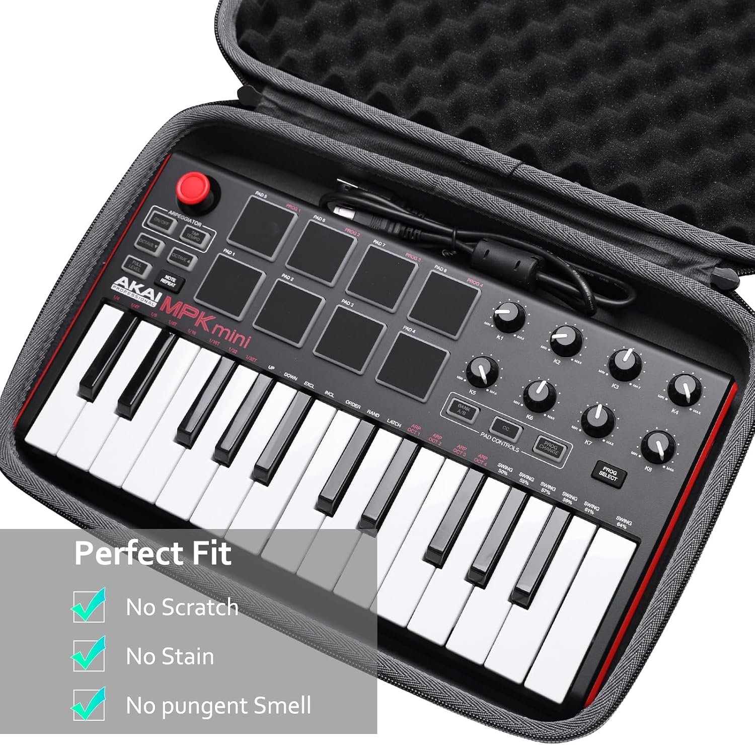 XANAD Case for Akai Professional MPK Mini MK3/MKII/MPK Mini Play Controller | Hard Storage Protective MIDI Keyboard Controller Bag