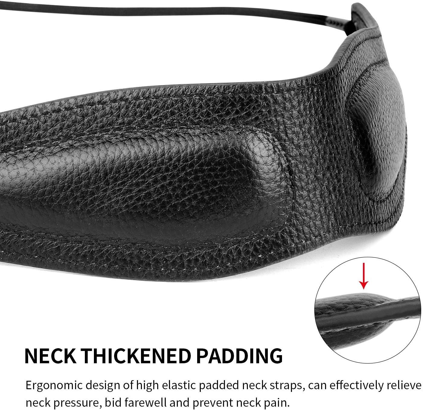 BestSounds Rinastore Saxophone Strap Genuine Leather Sax Neck Strap with Soft Thick Pad for Soprano Tenor Alto Sax and Clarinets Oboes1