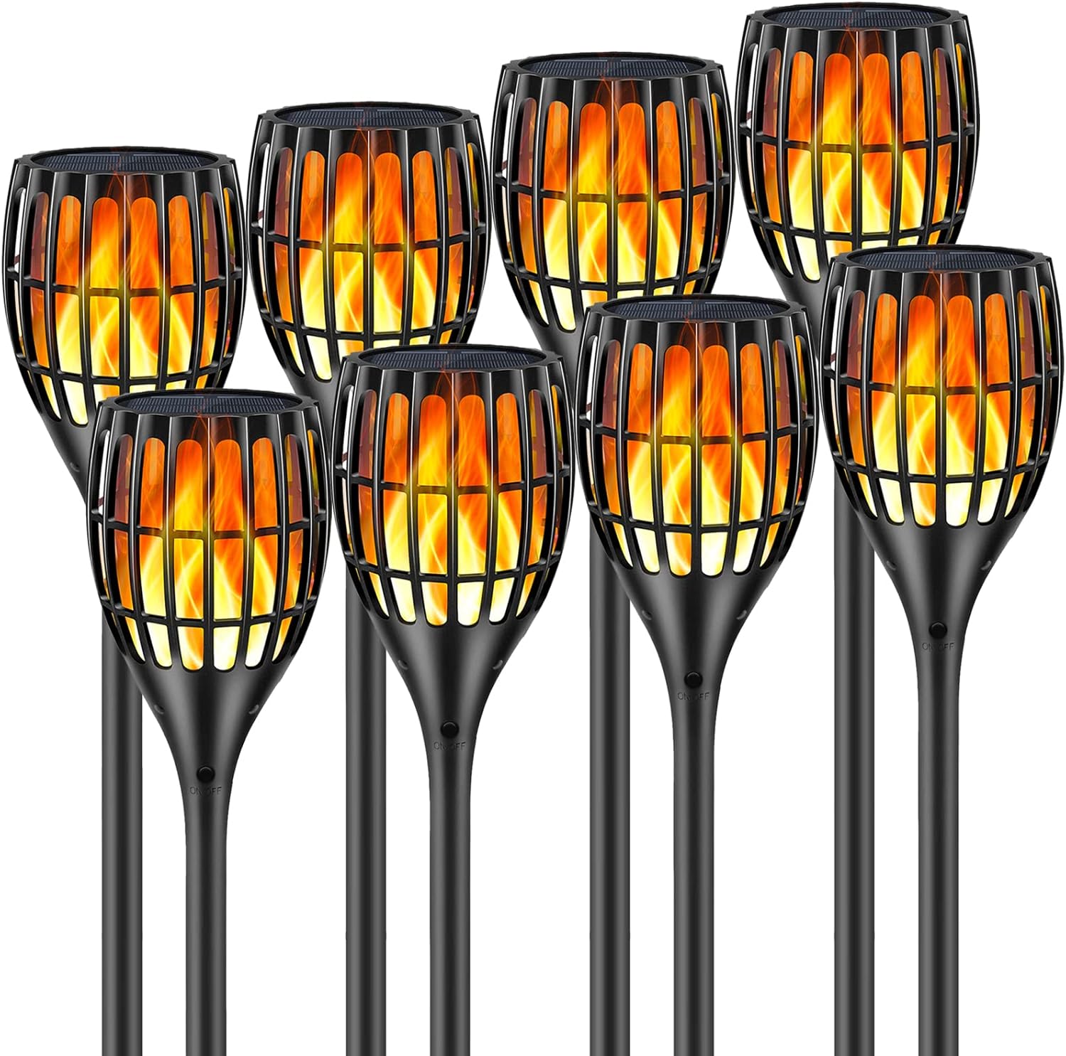 Solar Lights Outdoor 43" Flickering Flame Solar Torch Lights | 99 LED Higher & Larger Solar Flame Lights for Halloween Decor, Waterproof Solar Garden Lights for Garden Patio Pathway Yard