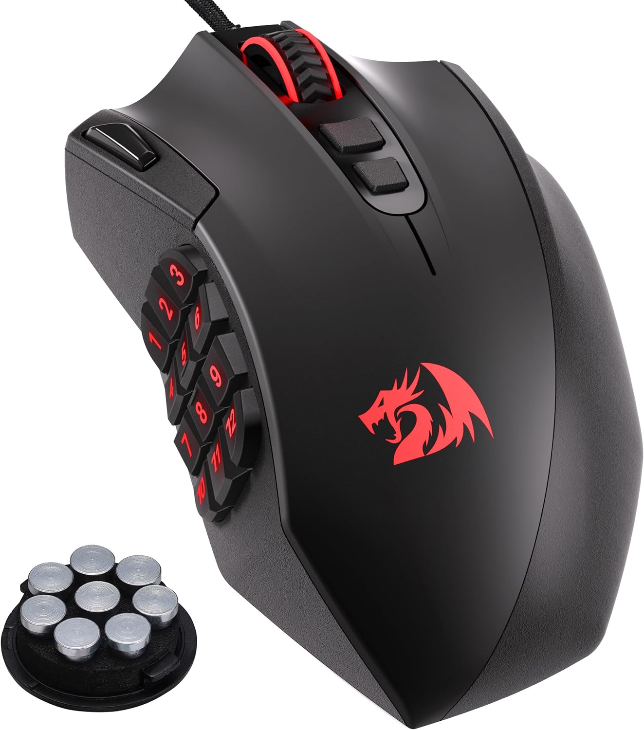Redragon M921 Wired RGB MMO Gaming Mouse 12400 DPI Remapping Keys | Stable Lag-Free Connection, Smooth Precise Tracking, Custom Macro Keybinds