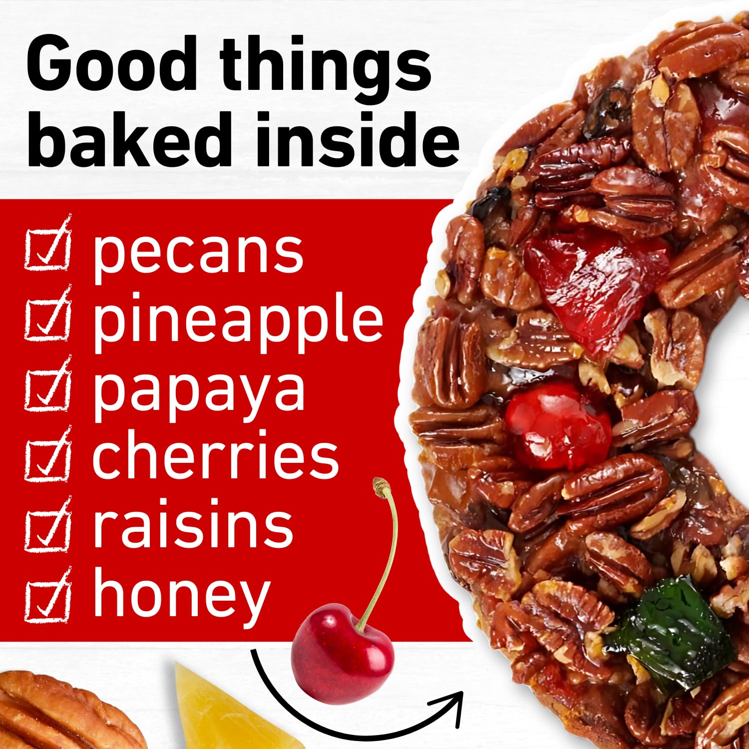 Collin Street Bakery DeLuxe® Fruitcake in Collectible Gift Tin - 101 Regular Size 7” Cake with Pecans, Cherries, Pineapple, Papaya, Raisins