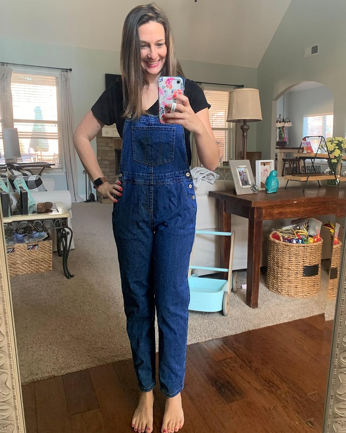LookbookStore Denim Overalls for Women Dressy Stretch Bib Jean Jumpsuits