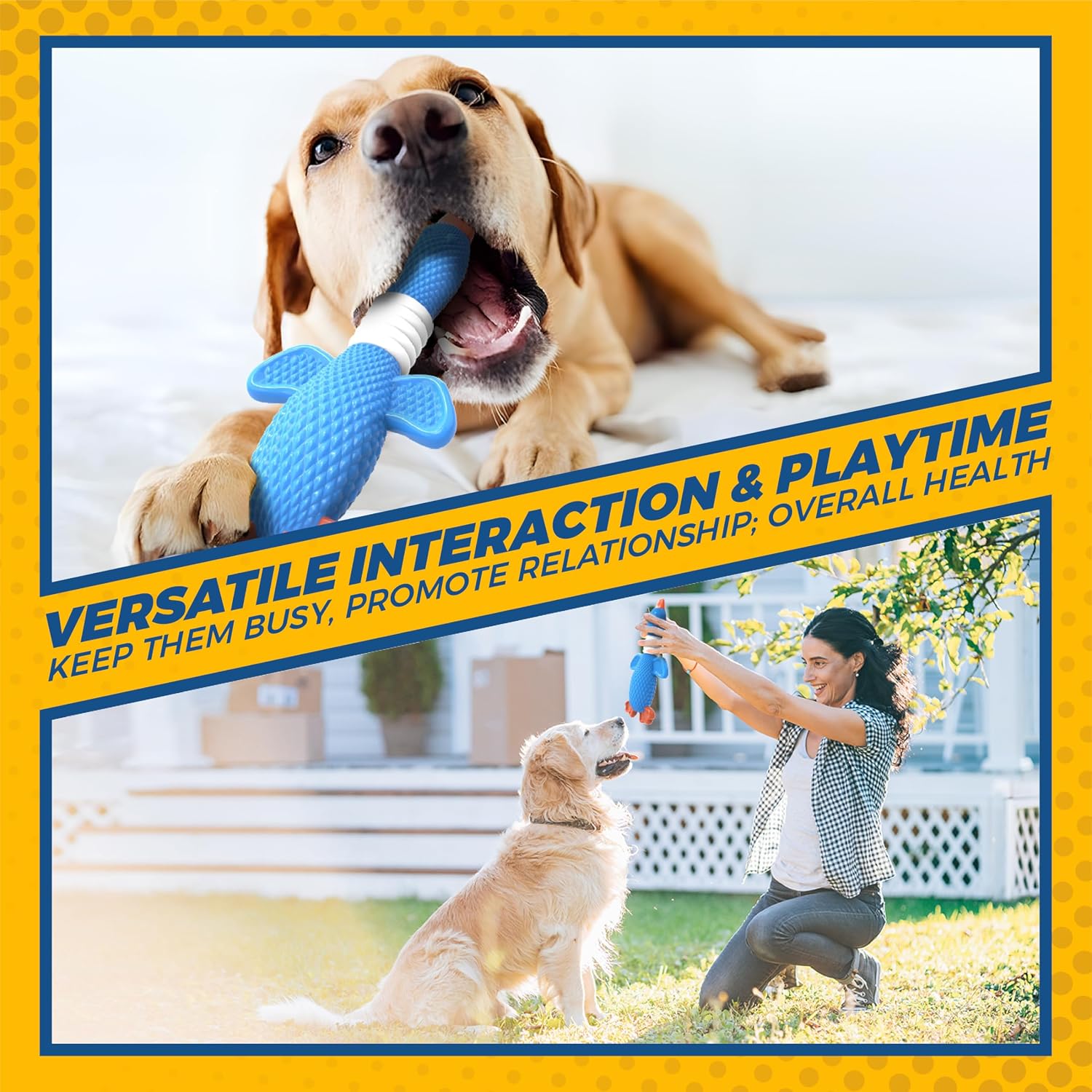 Vitscan Dog Toys for Large Dogs and Aggressive Chewers, Durable Dog Toy,5-Knot Rope Tug,Heavy Duty Chew Sturdy Cotton Knot Ropes Toy for Large Breed Dogs,Indestructible Rope for Tug-of-War Play