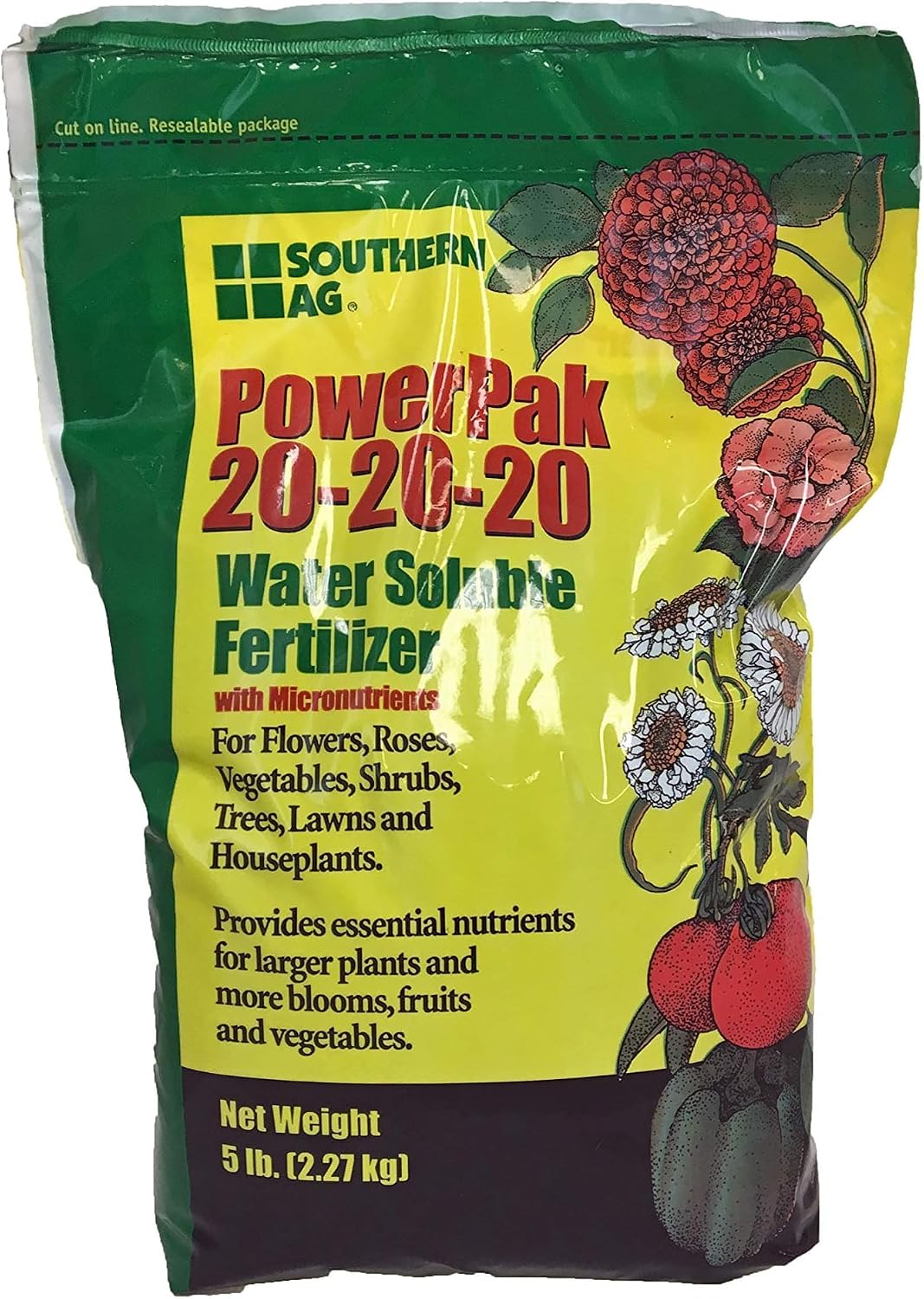 Southern Ag PowerPak 20-20-20 Water Soluble Fertilizer with micronutrients (5 LB)