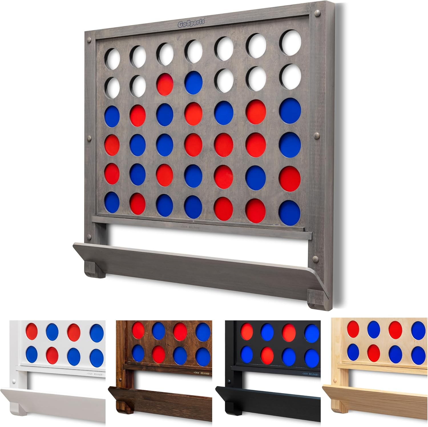 GoSports Wall Mounted Giant 4 in a Row Game - Jumbo 4 Connect Family Fun with Coins