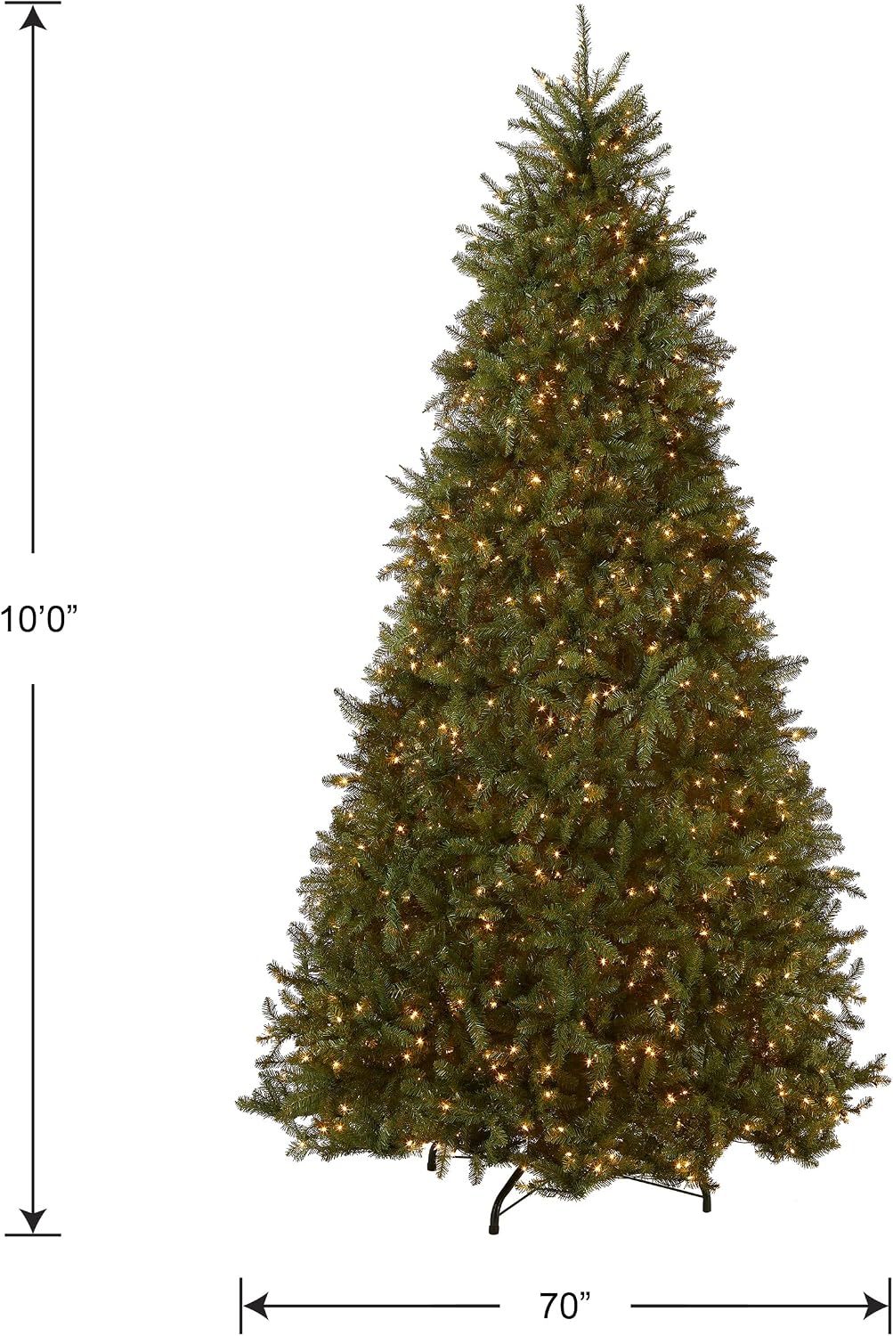 National Tree Company 7ft Pre-Lit Dunhill Fir Artificial Christmas Tree | 700 Clear Lights, 2,144 Tips, Includes Stand, Green