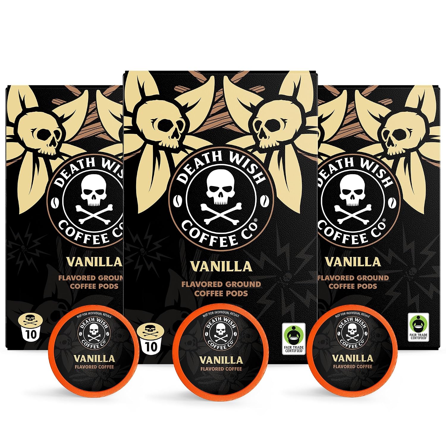 Death Wish Coffee Dark Roast Single Serve Coffee Pods, Organic, 50 Count | Fair Trade Arabica & Robusta, Baker's Chocolate & Cherry Notes, Low Acidity, Heavy Smooth Body, Bold & Intense