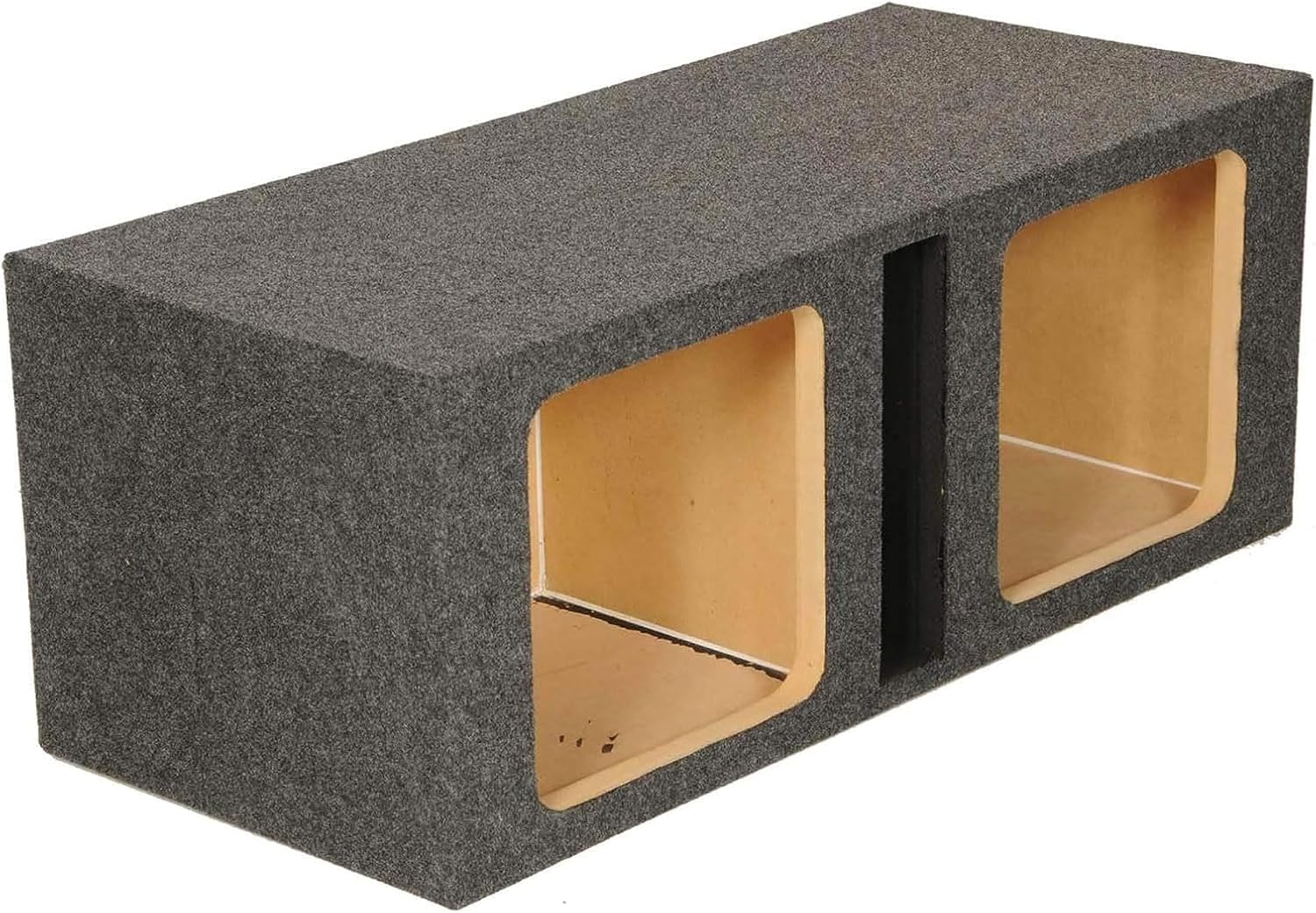 QPower QBOMB15VSQ QBOMB 15 Inch Center Vented Dual Ported Subwoofer Enclosure Speaker Box for Car Audio Sound Systems, Square